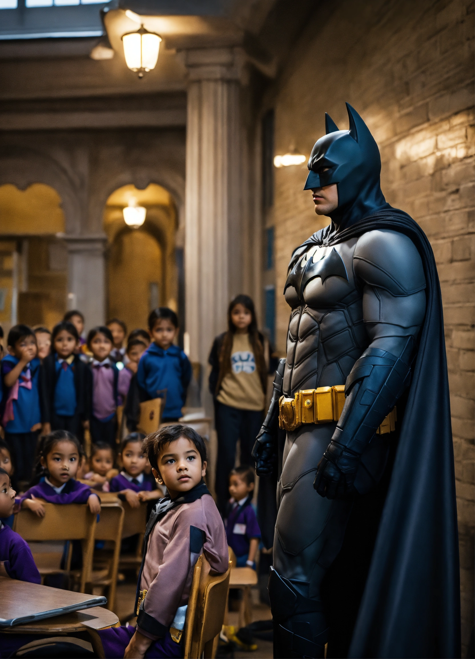 Lexica - Batman picks up school children , render oktan