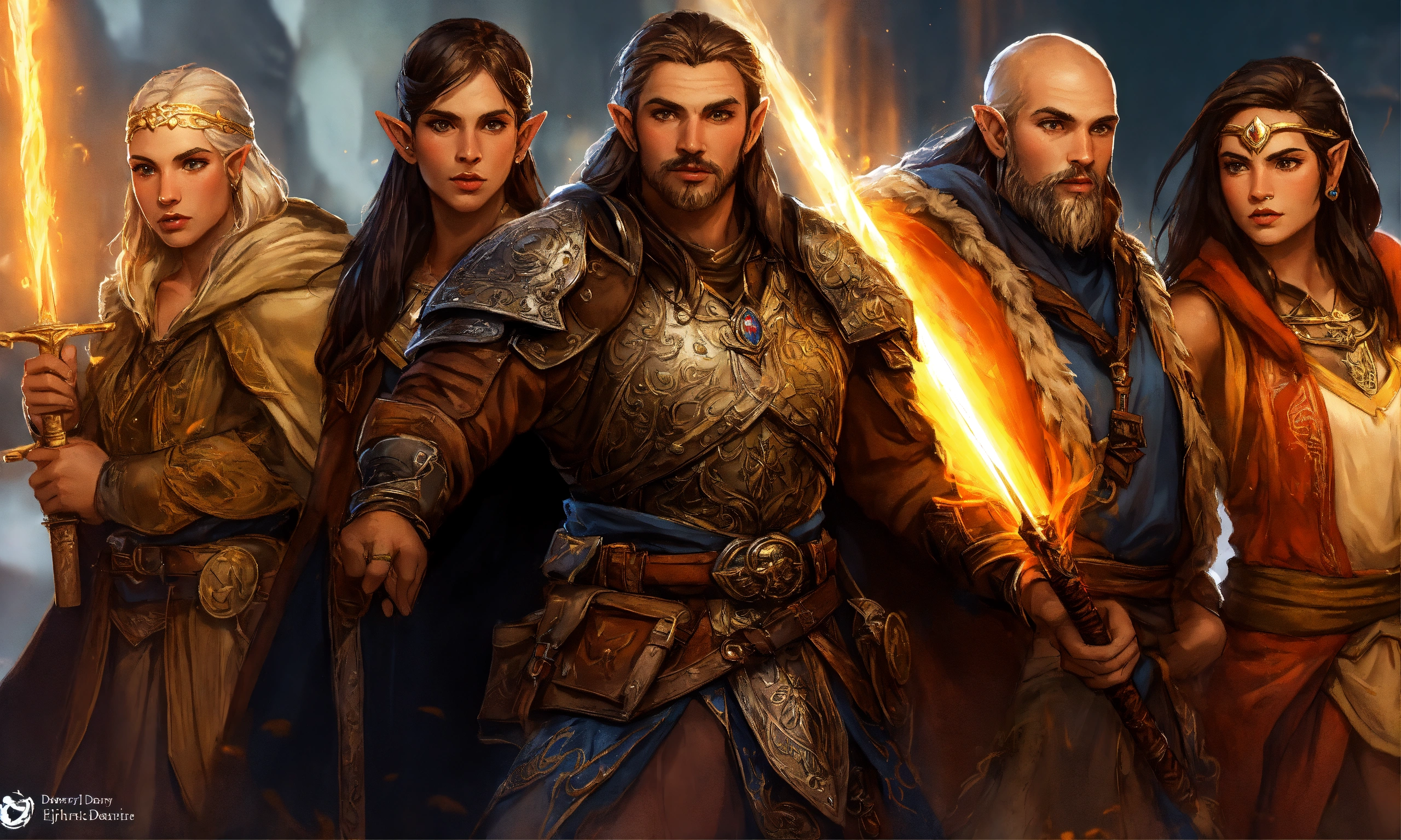 Lexica Four Heroes Female Elvish Cleric Male Human Warrior Hobit Rogue Dwarf Berserker