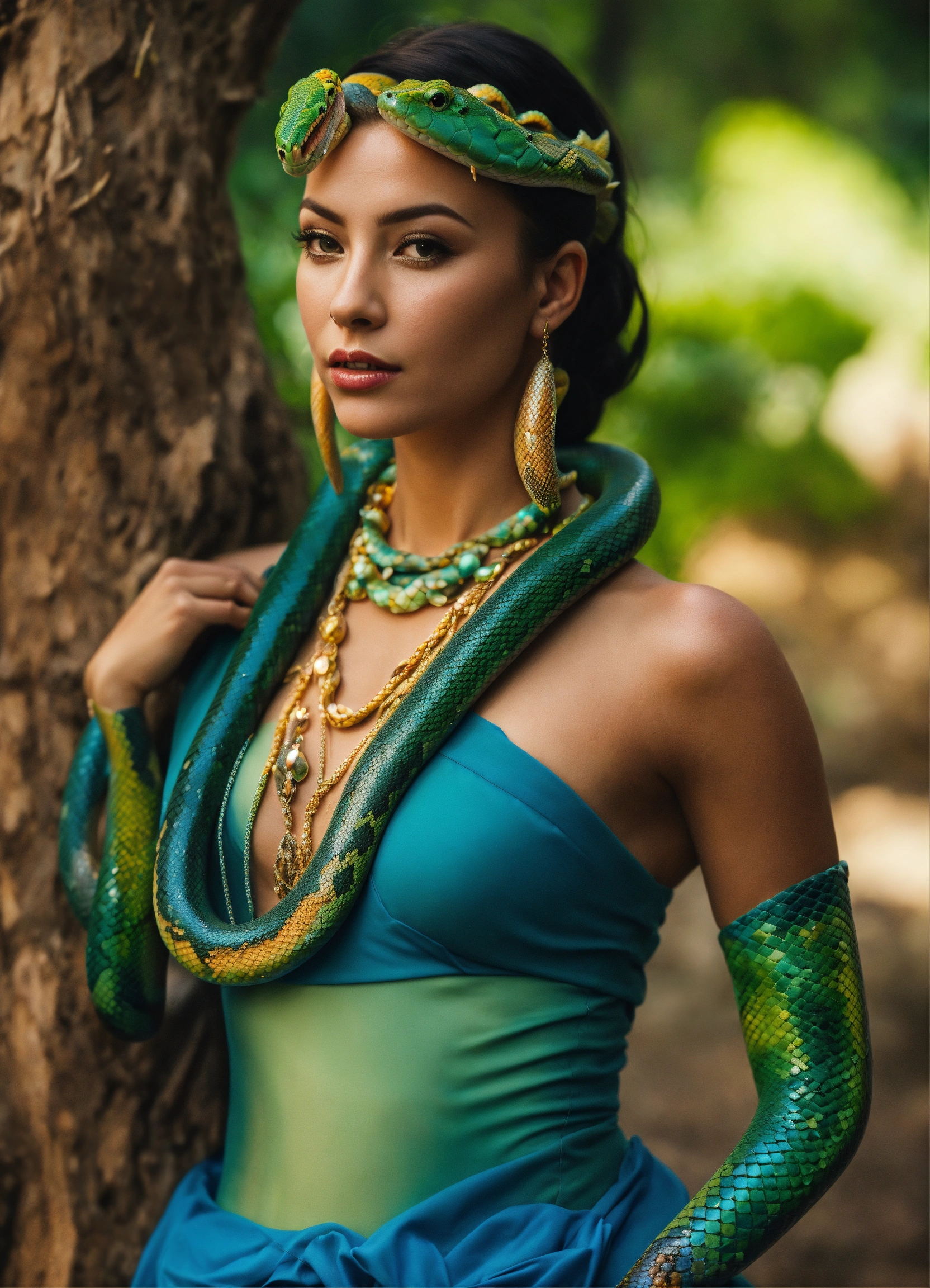 Lexica - Detailed 4k photo full body portrait of a snakemaid slithering ...