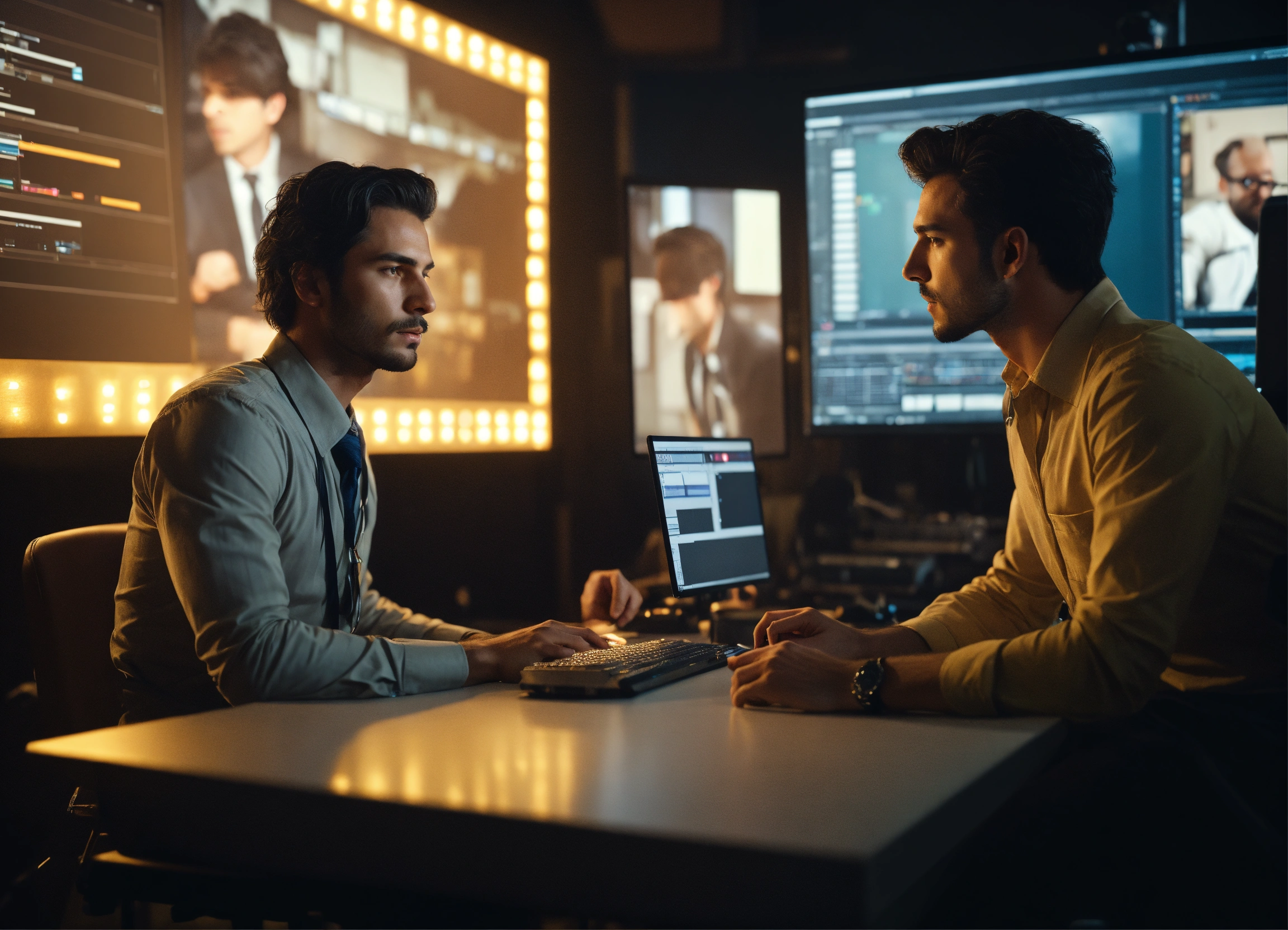 Lexica - Film studio. Two different people an editor and a director are ...