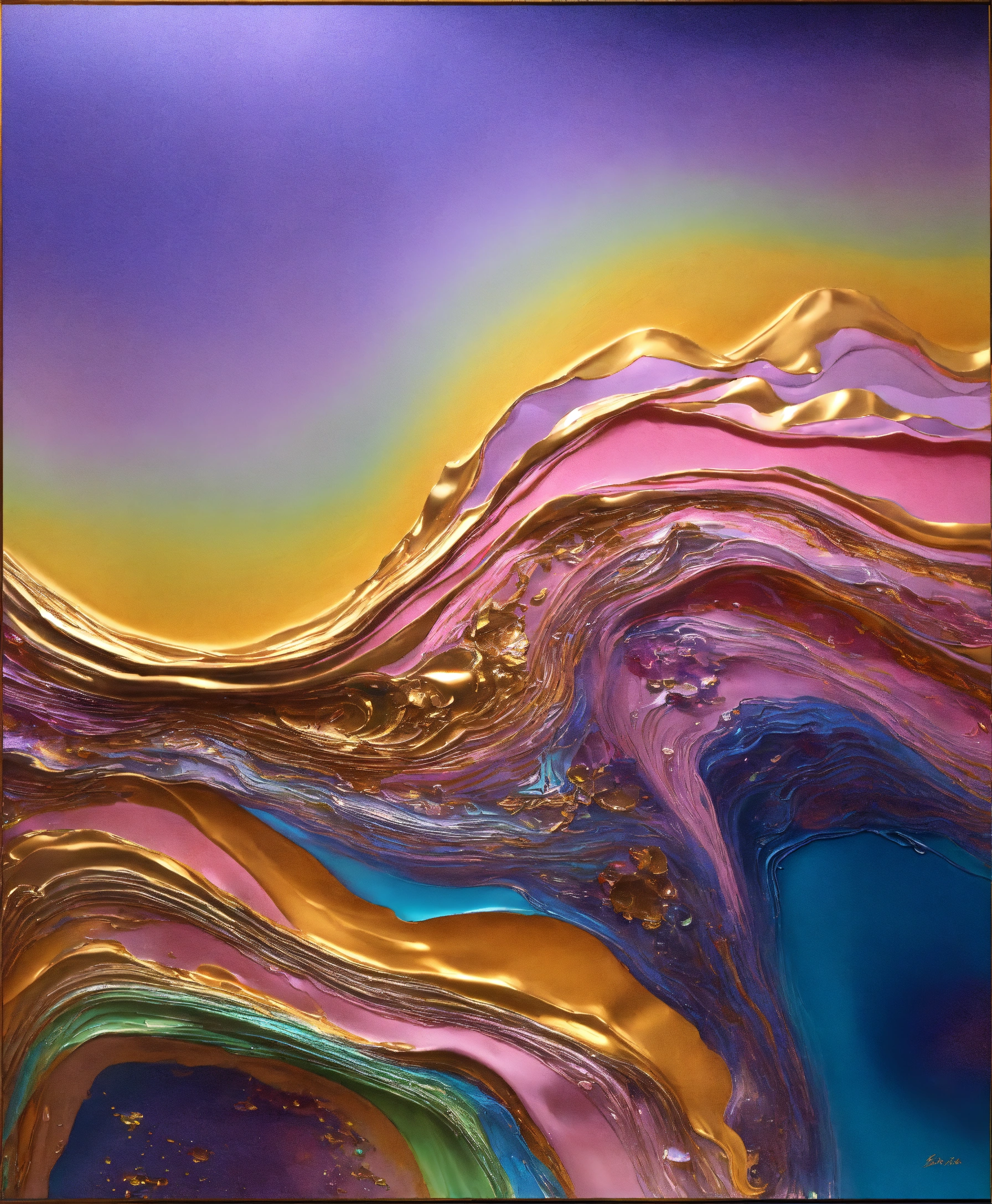 Lexica - Colorful abstract painting oil and water complex complicated ...