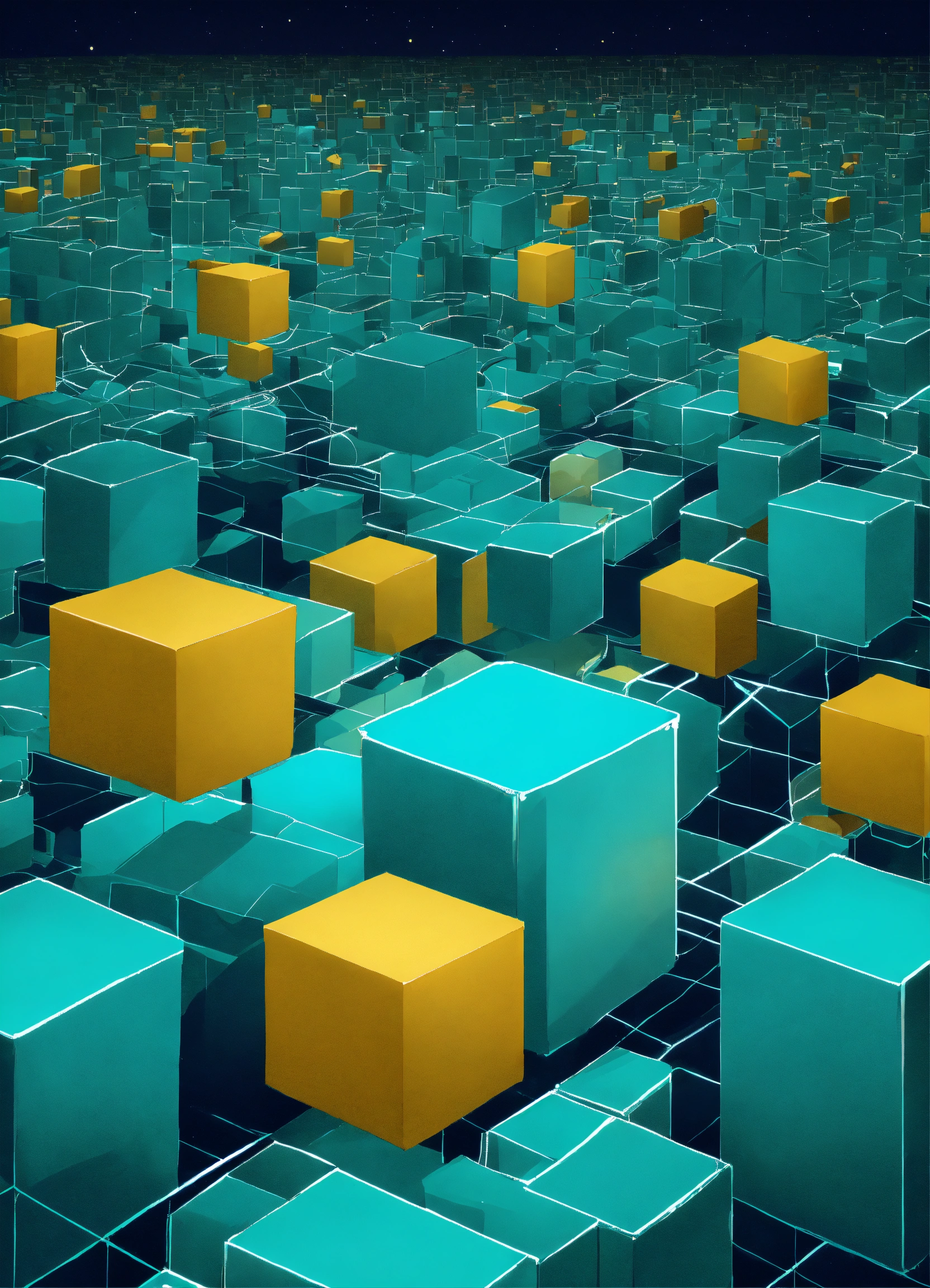 Lexica - Illustration of a million invisible information boxes being ...