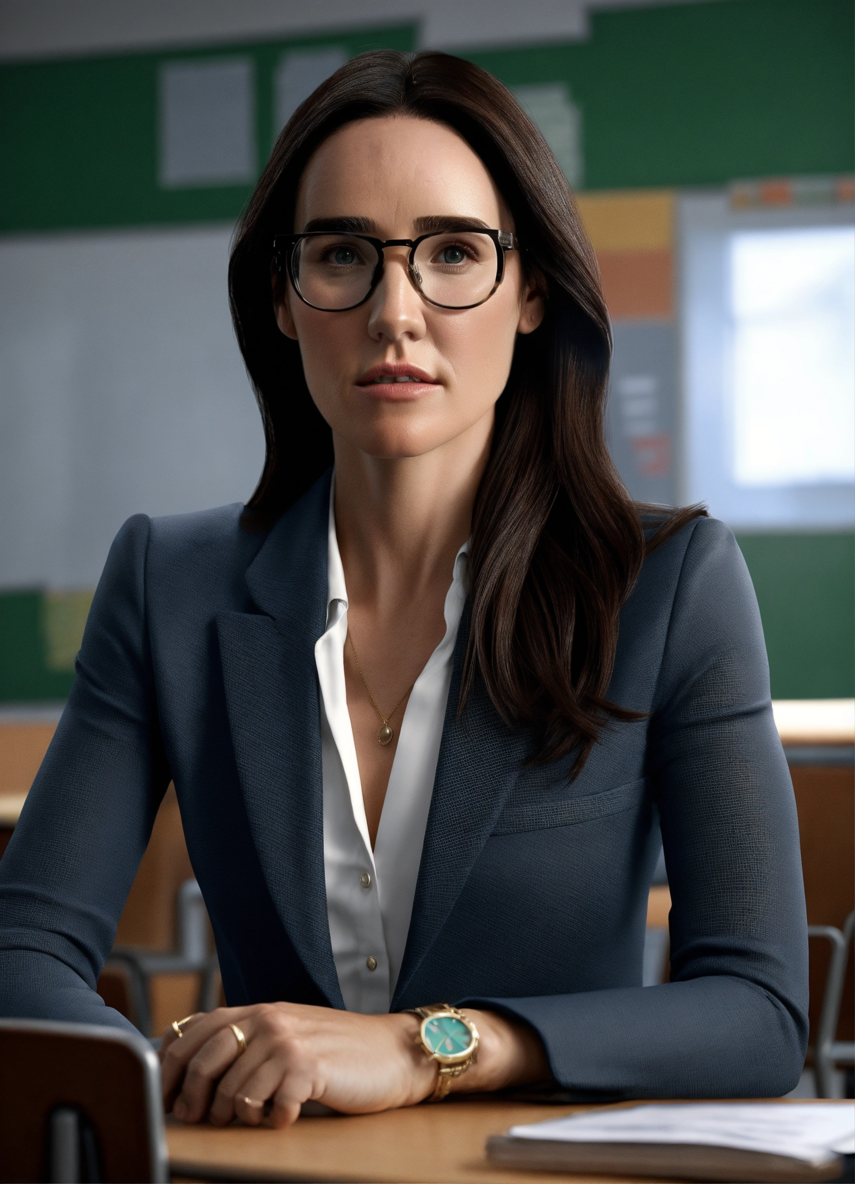 Lexica Jennifer Connelly As A Beautiful School Teacher Wearing Tight Suit Haa Sleek Design 