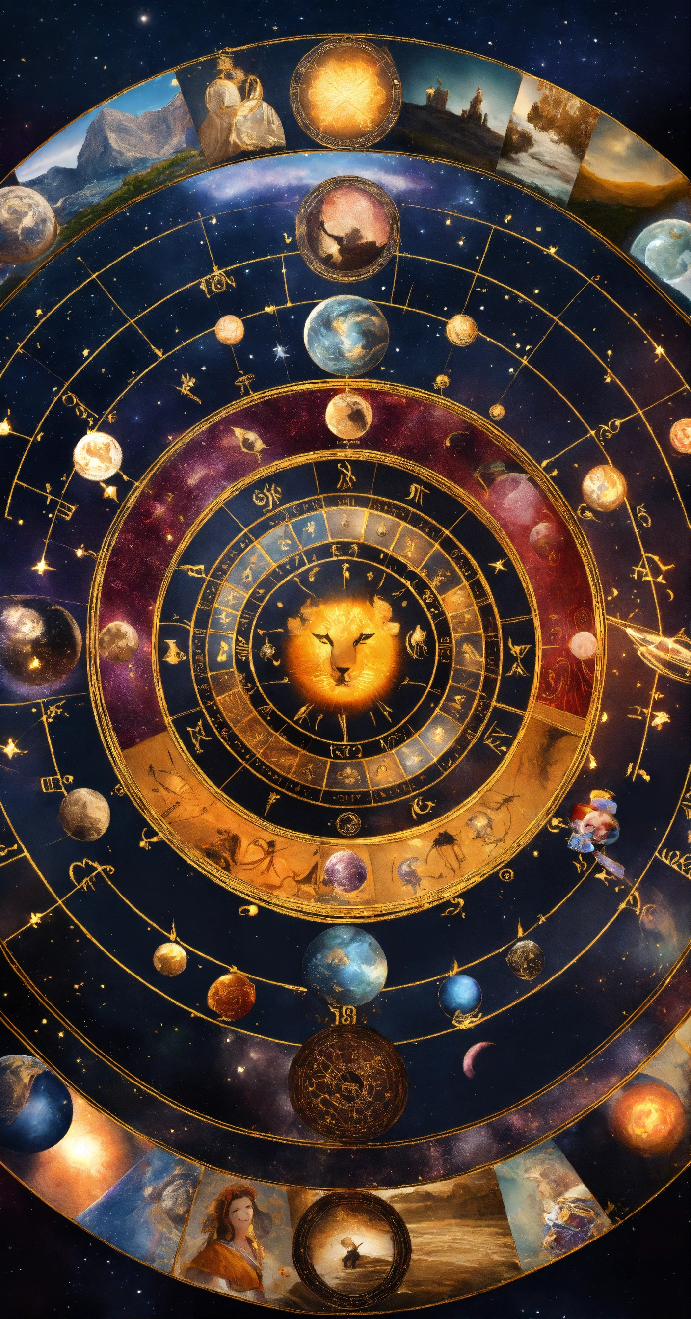 Lexica - The twelve signs of the horoscope, facing camera, astrology ...