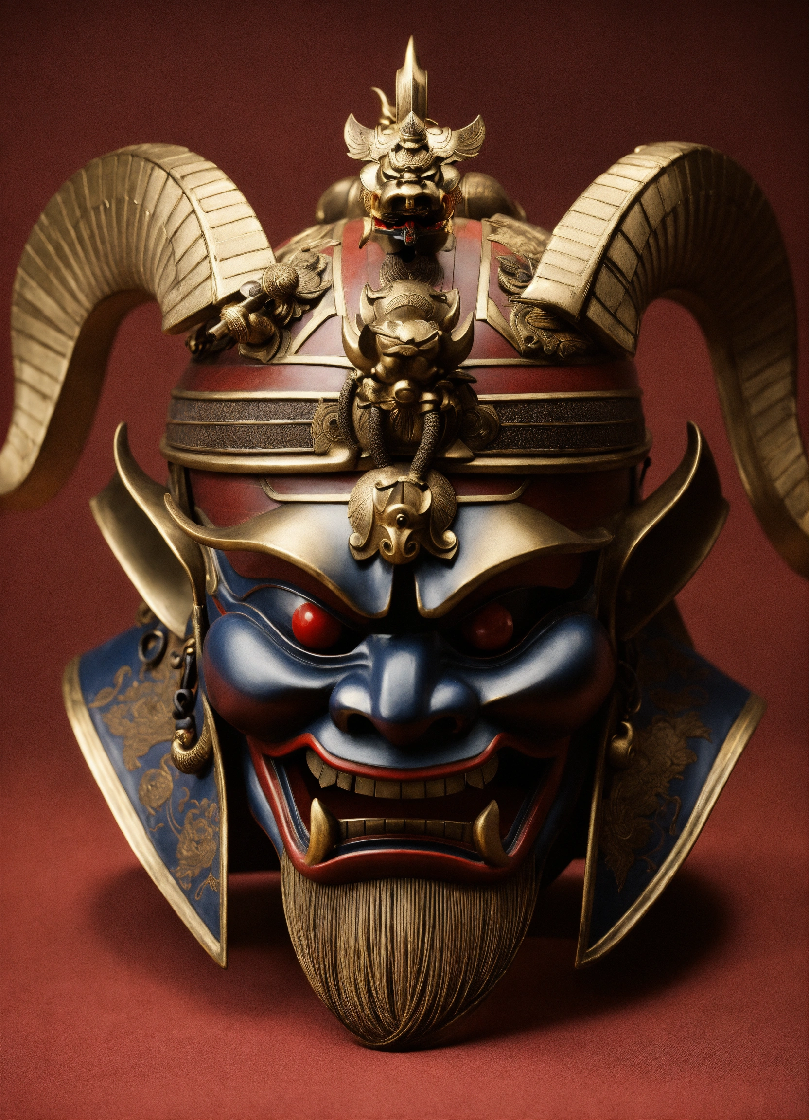Lexica - Edo period mempō demon helmet, Ford Halam style, Shibuichi ...