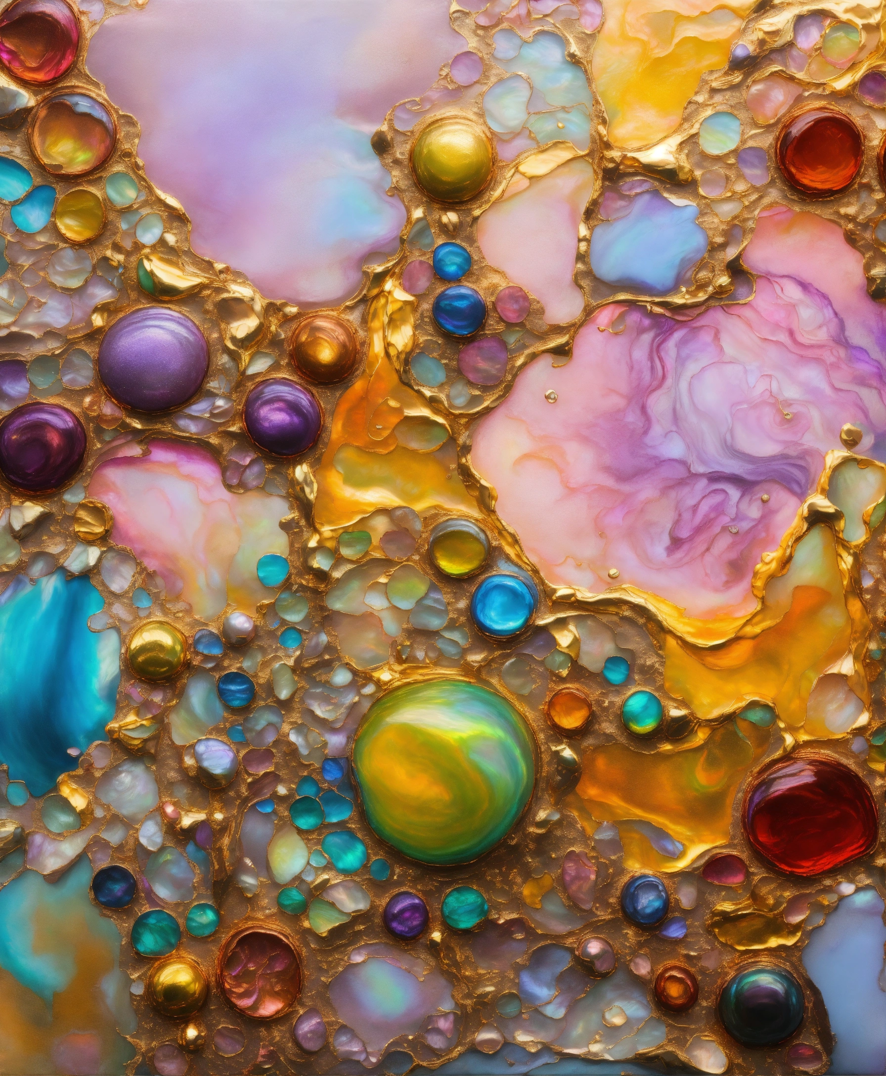 Lexica - Colorful abstract painting oil and water complex complicated ...