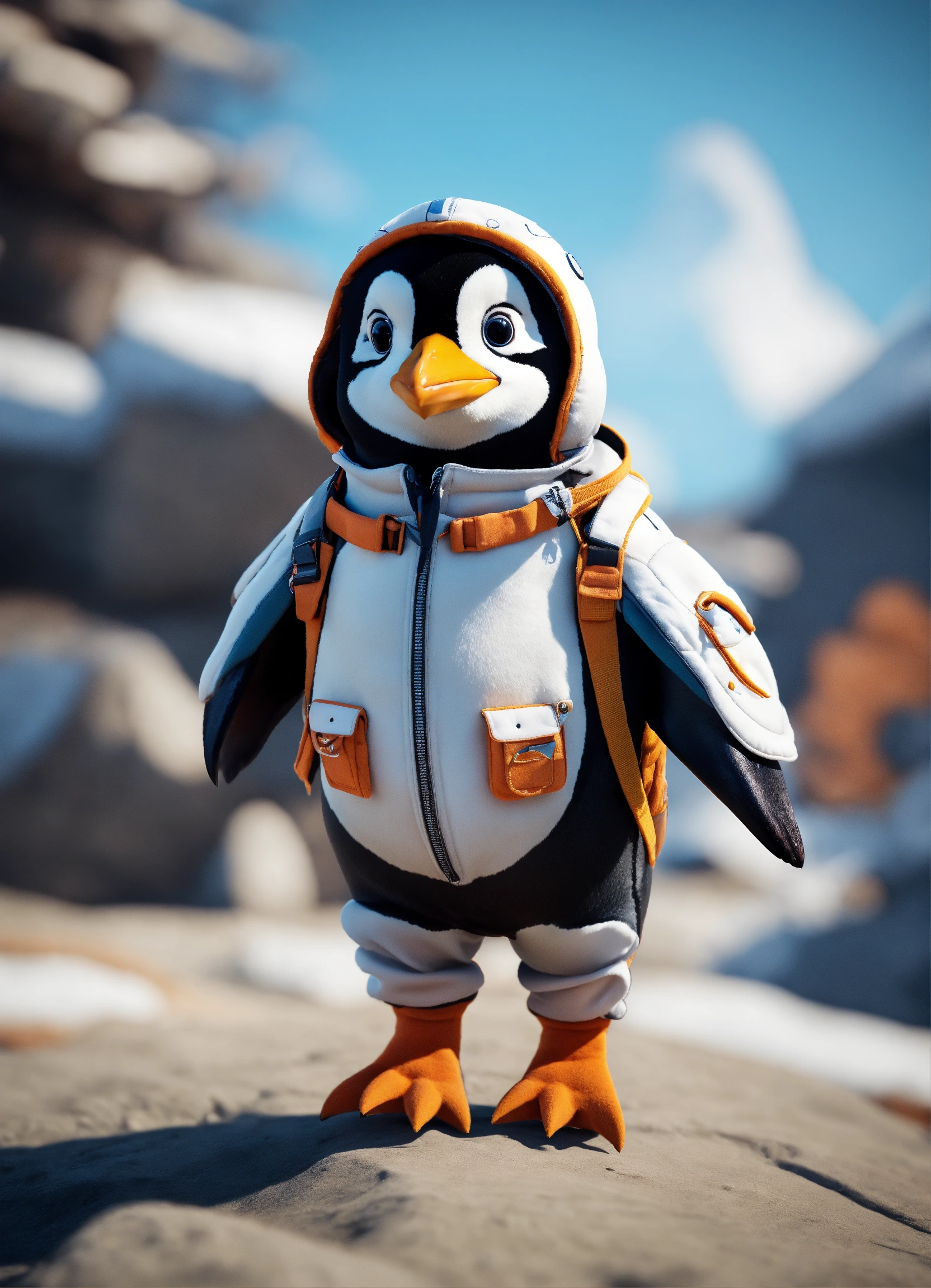 Lexica - Cute penguin wearing a flying suit, unreal engine