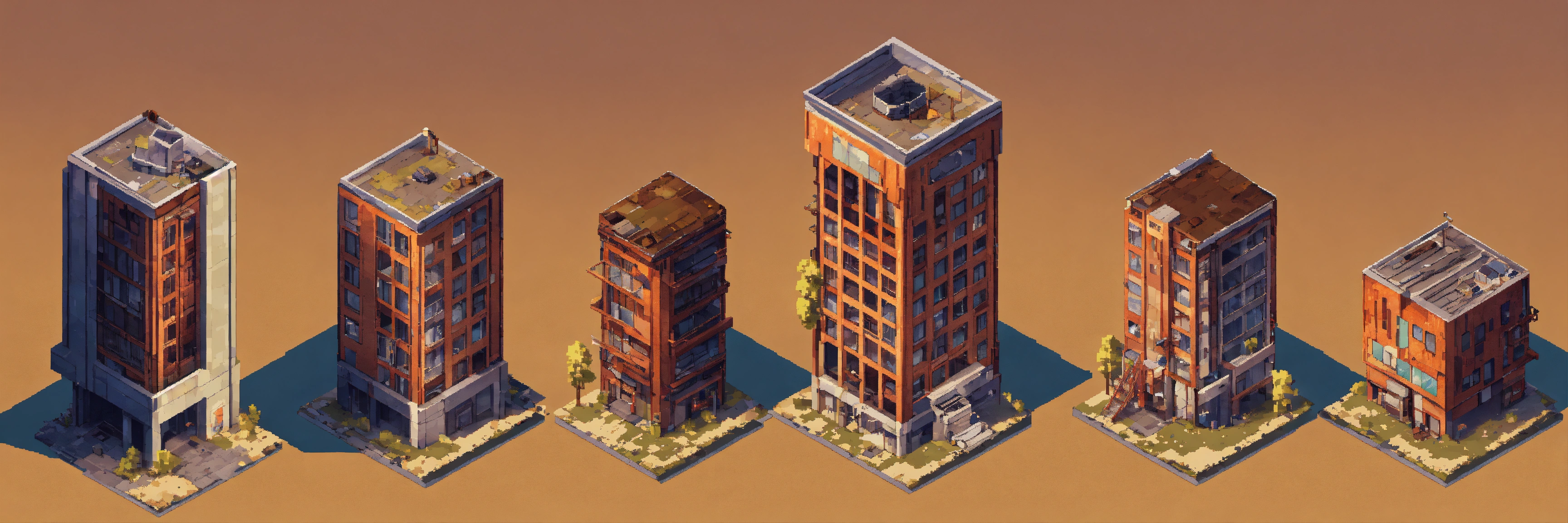 Lexica - Isometric. short to tall Upgrade progression of a post ...