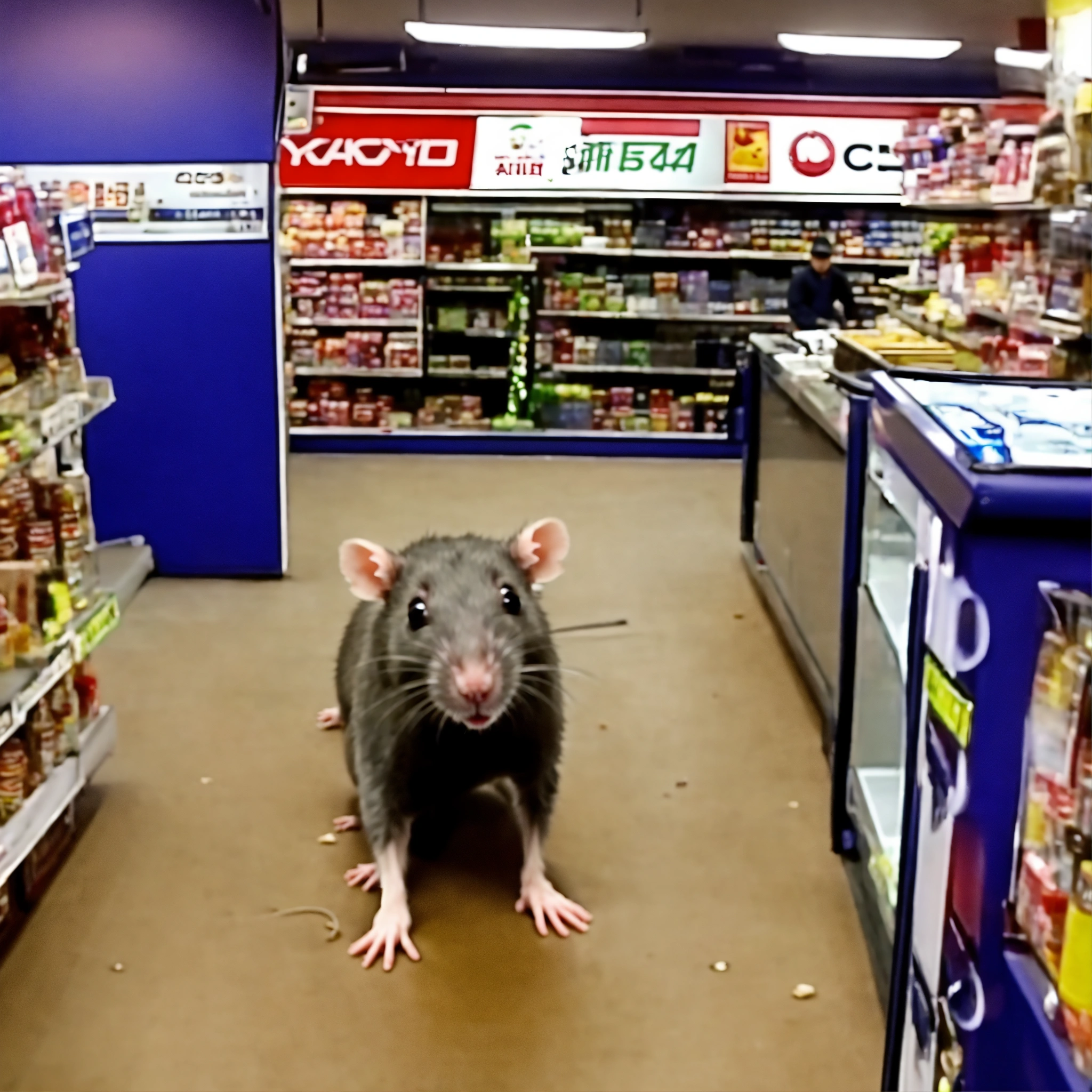 Lexica - Human like rat robbing store cctv recording