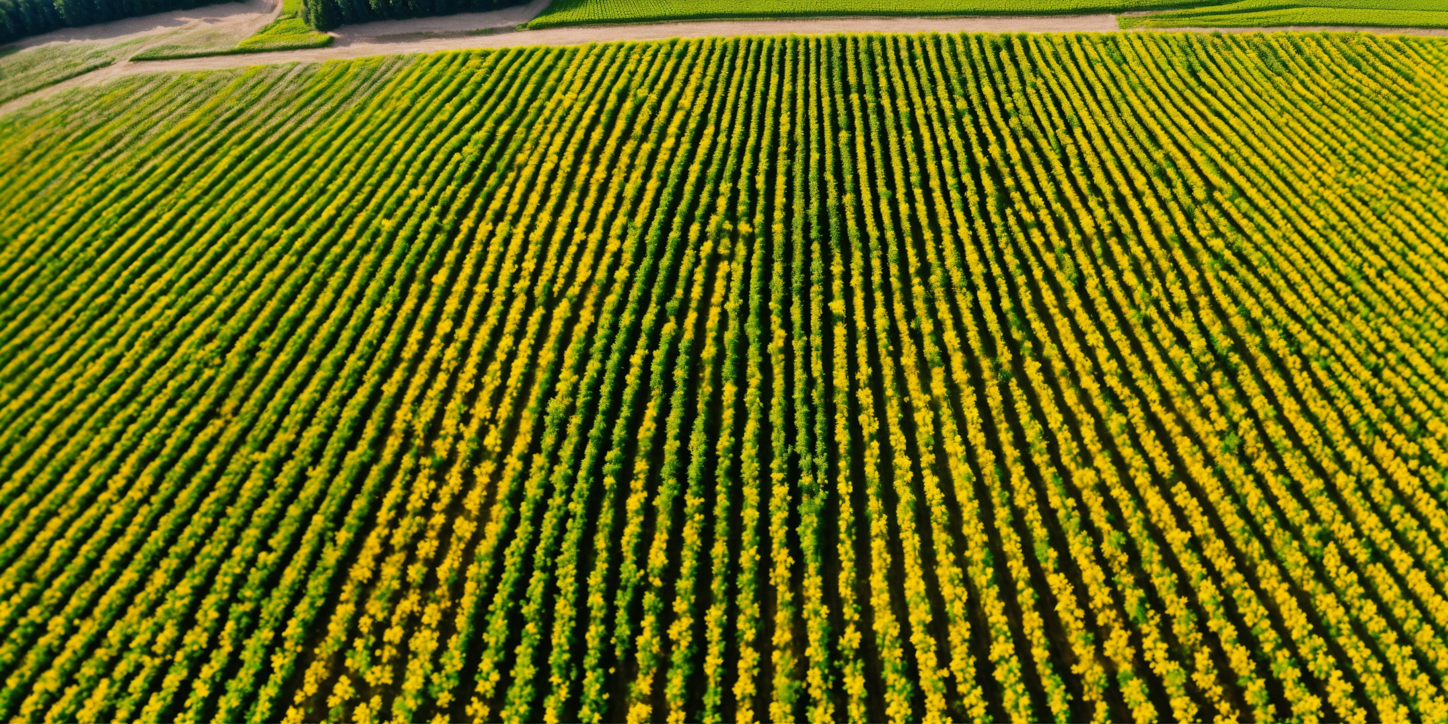 Lexica - Field of maize planted unevenly, view from ten drone