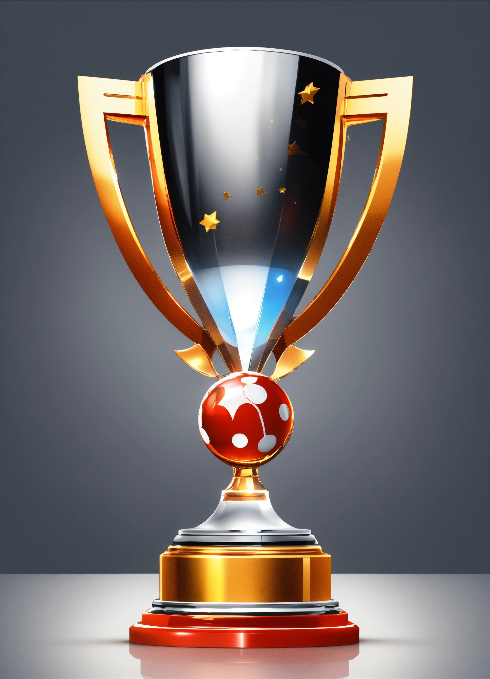Lexica - Generic 3D vector art glossy trophy design on a plain gray ...
