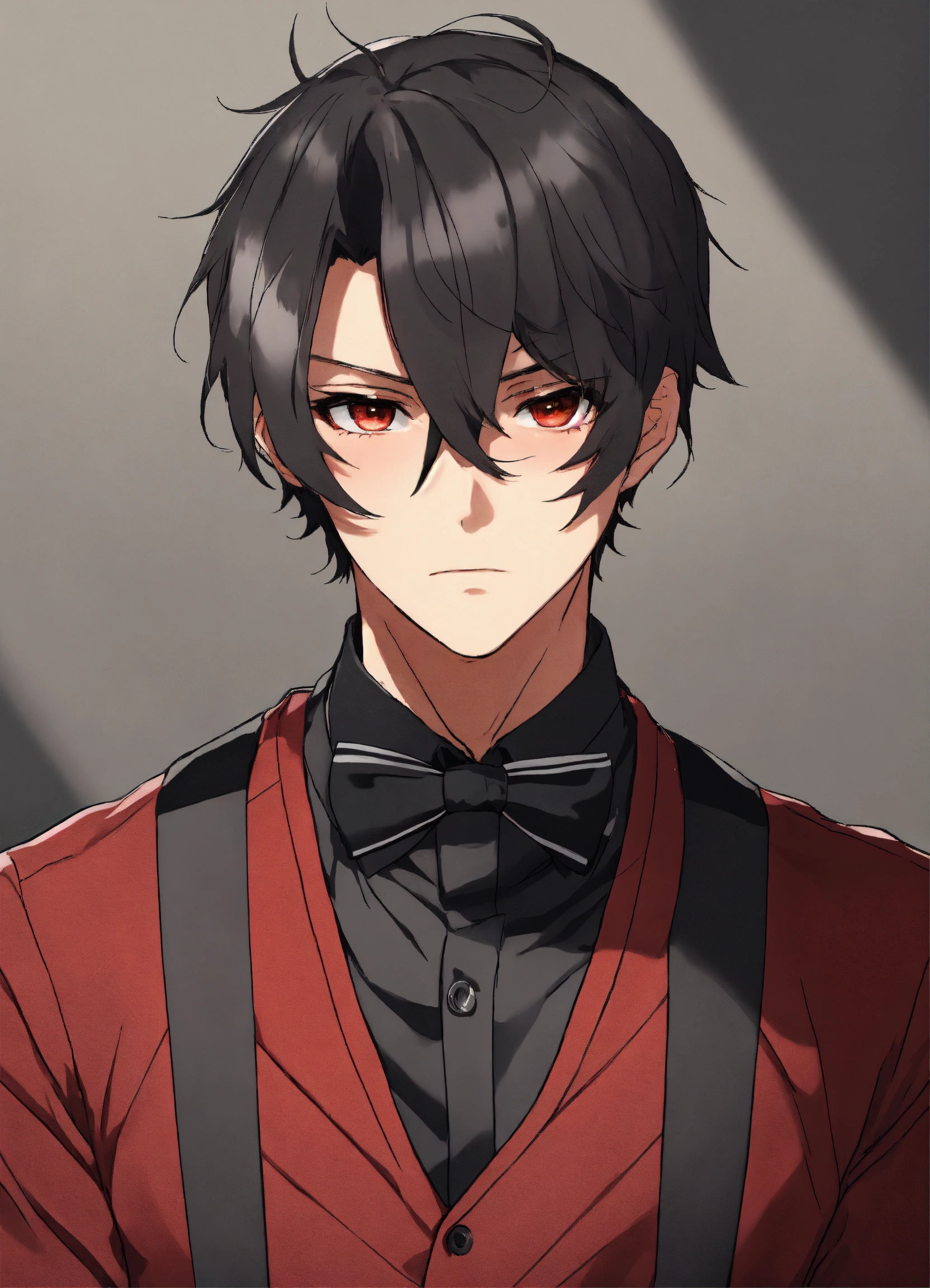 Lexica - Anime styles, black male with brown eyes, skinny, red shirt ...