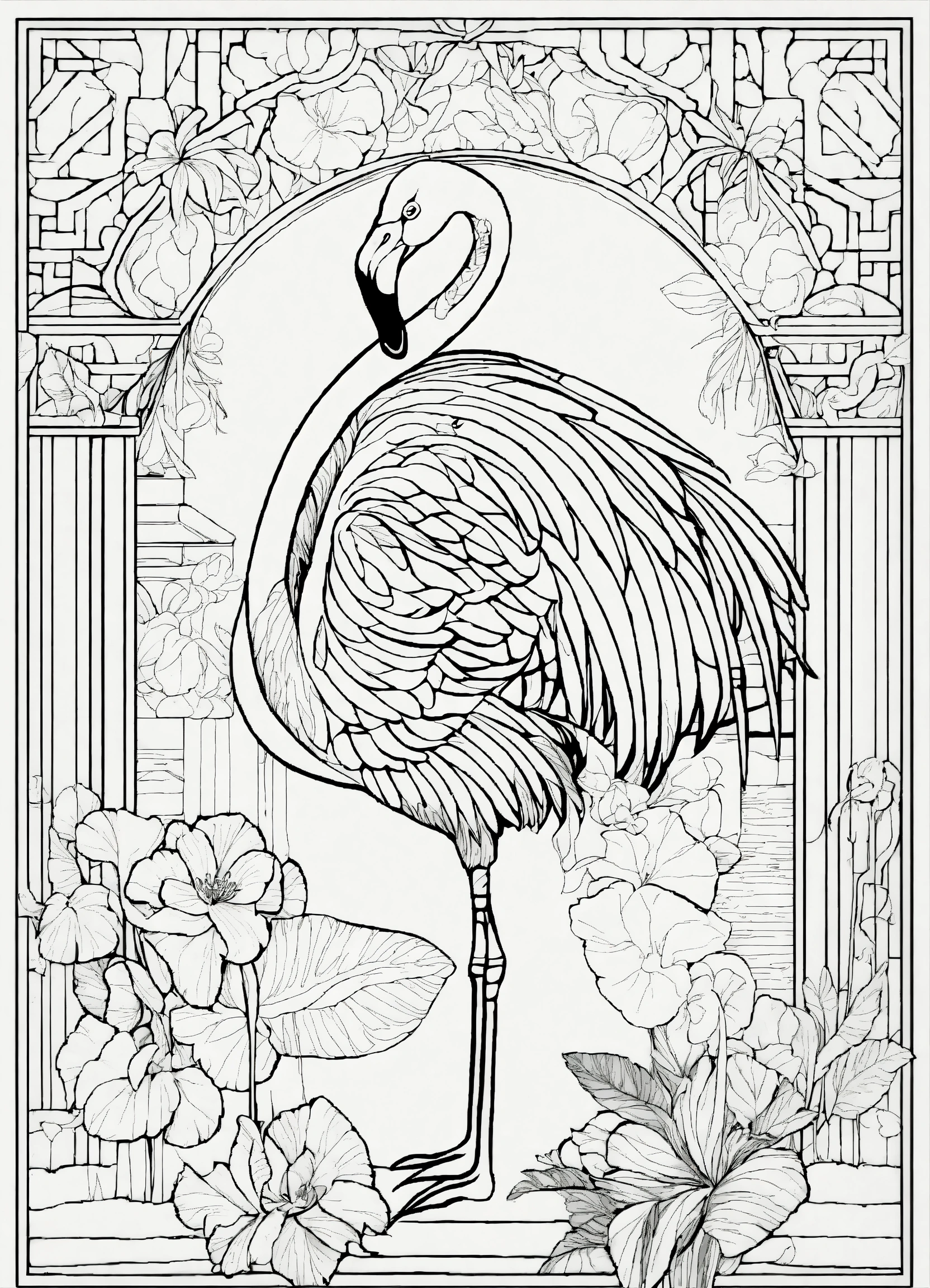 Lexica - Coloring page for adults, bold lines, dark lines, symmetrical ...