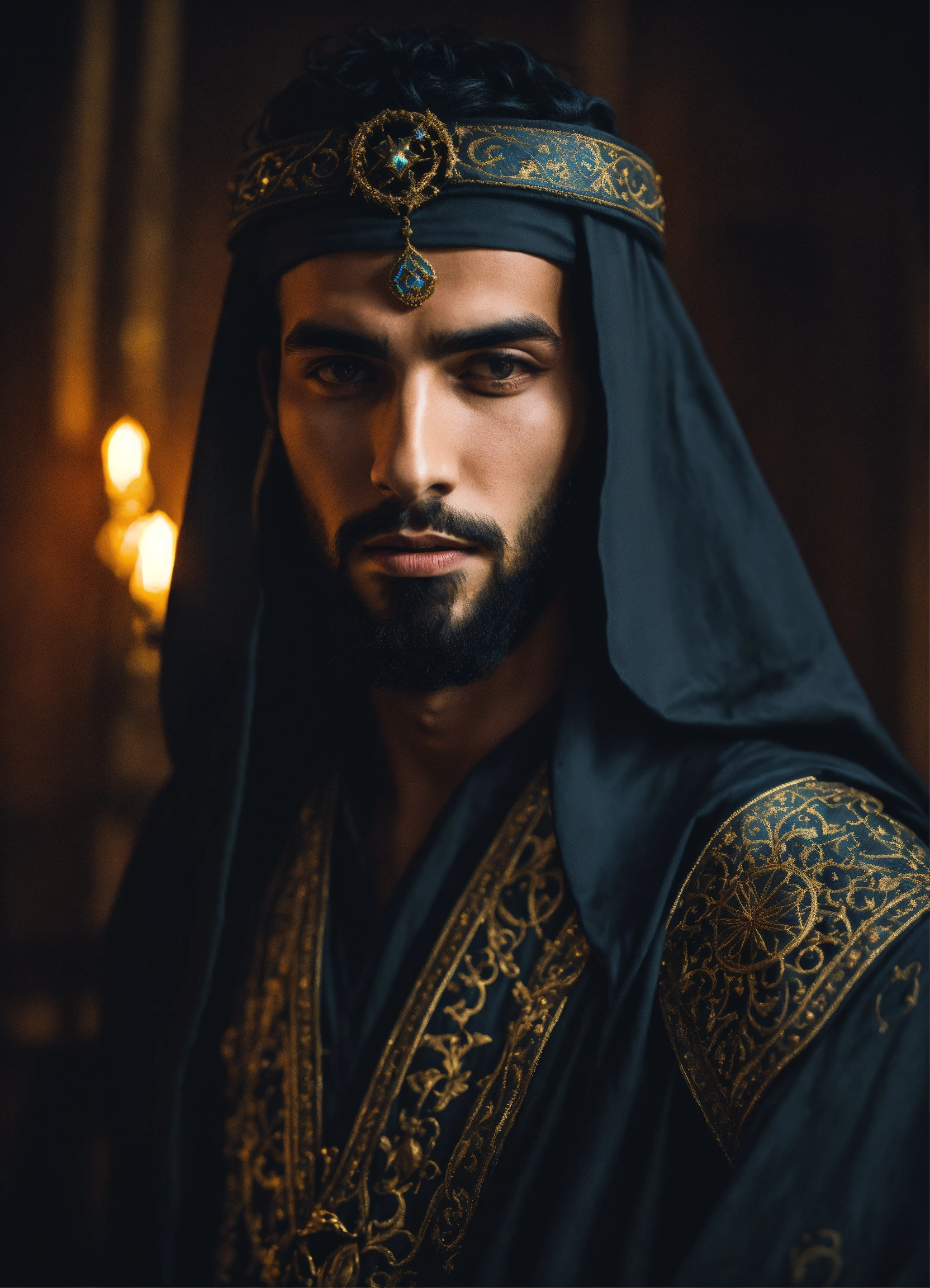 Lexica - Young handsome malevolent Arabic male sorcerer, dark ...