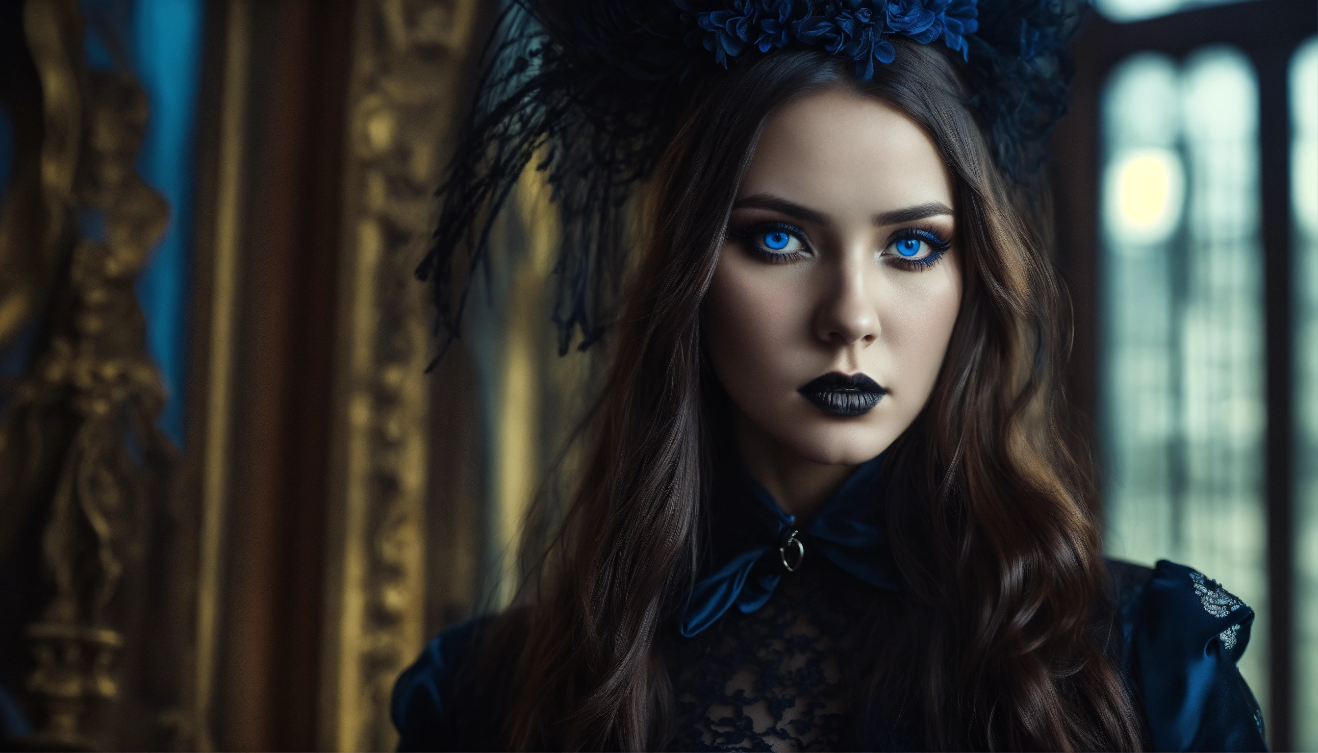 Lexica - Hyper realist photo of a Beautiful young woman in goth outfit ...