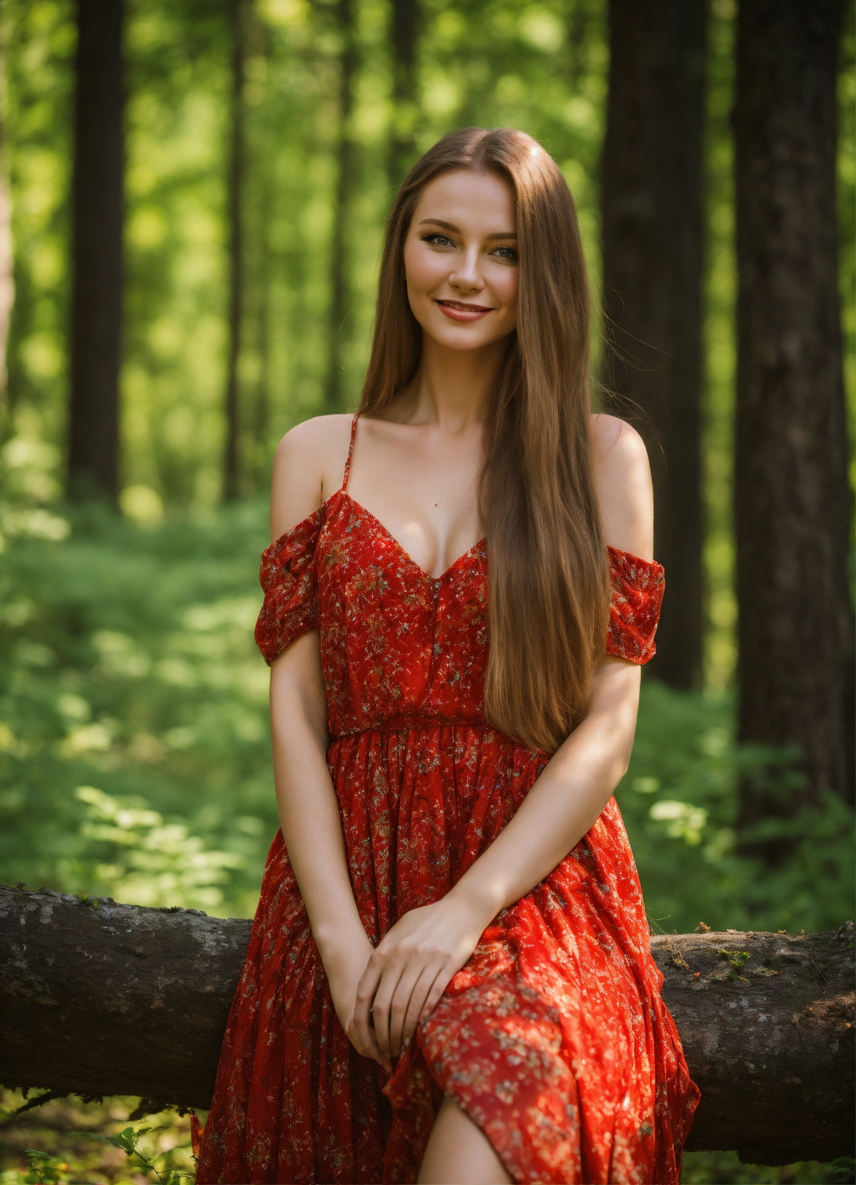 Lexica - Portrait of a happy pretty Russian woman, long hair, deep ...