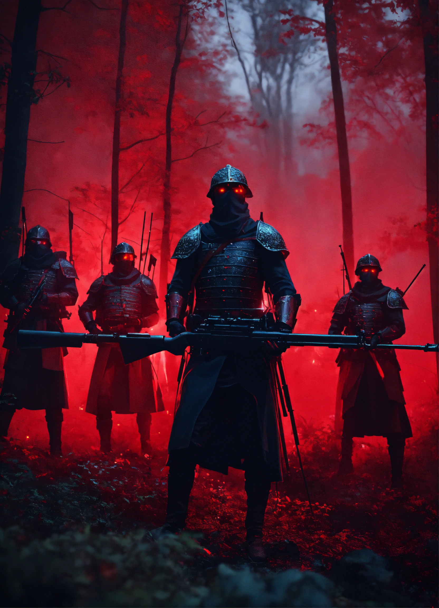 Lexica - Cinematic medieval Emperor and his soldiers holding sniper ...