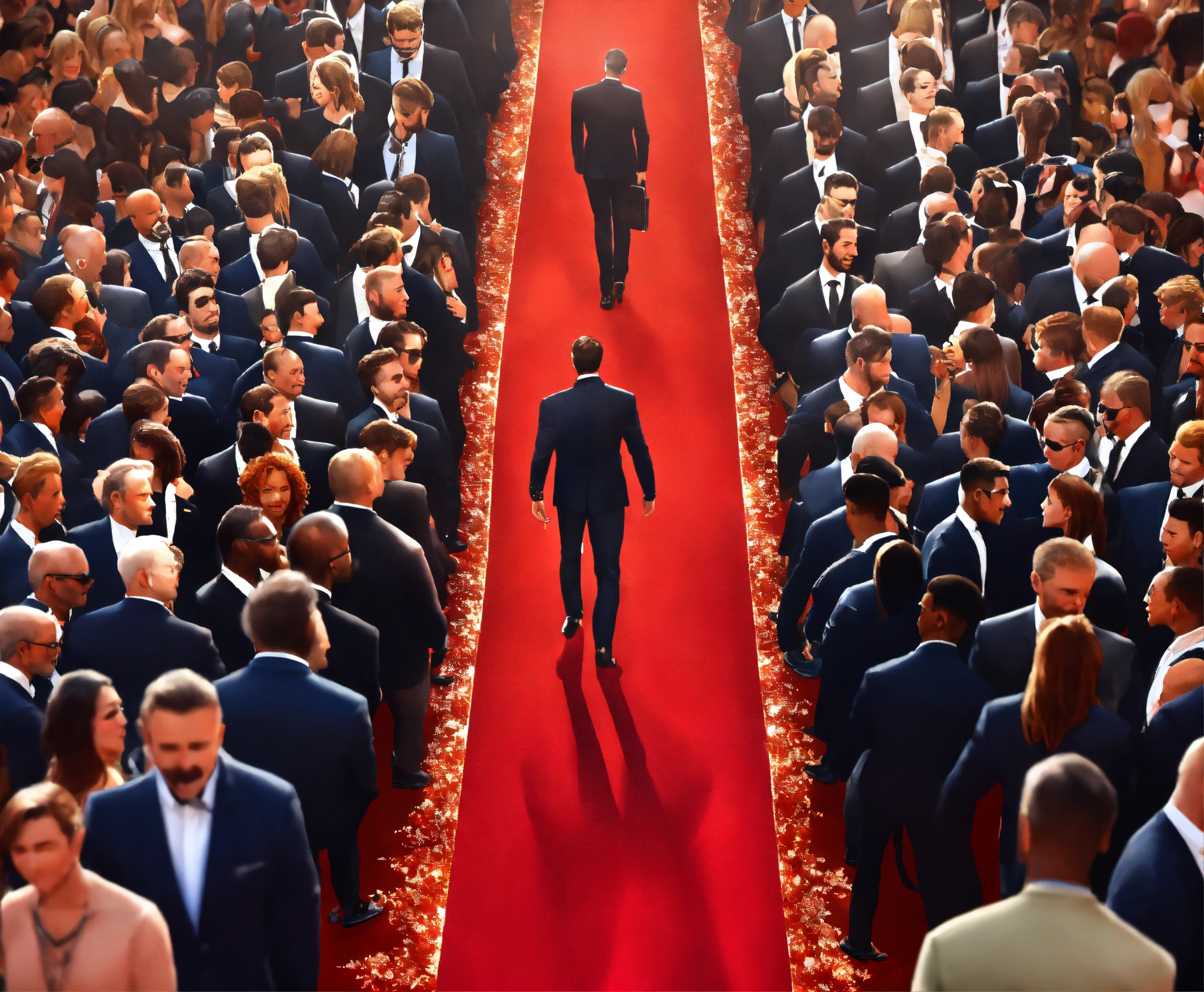 Lexica - Generate an image of a famous celebrity walking on a red ...