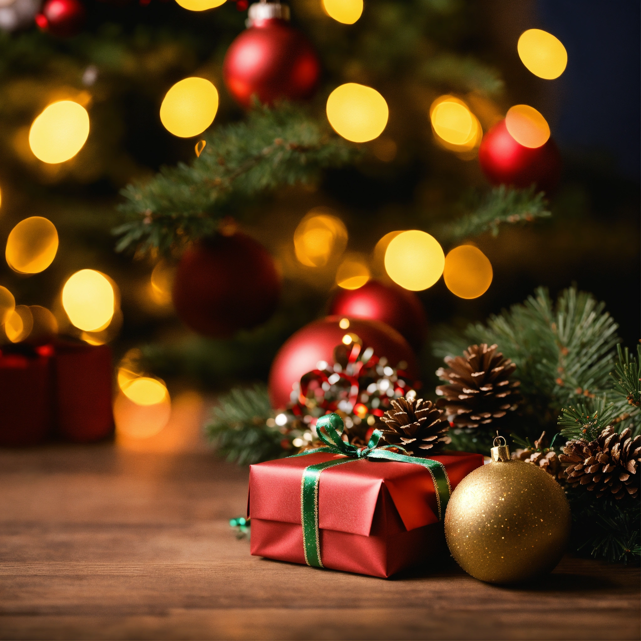 Un sac cadeau avec un motif de Noël, décoré avec une étoile, une guirlande  et du