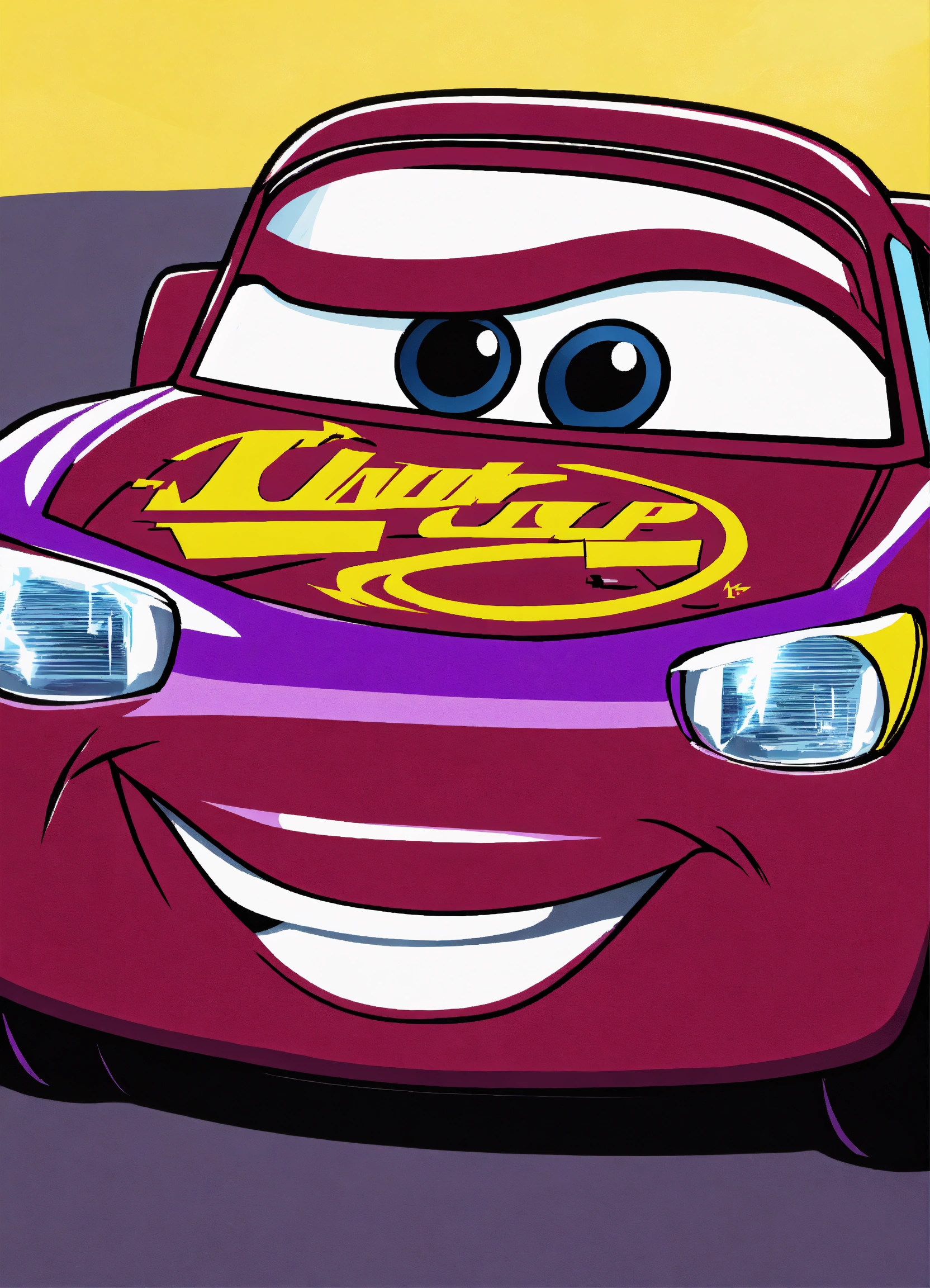 Lexica Dark purple lightning mcqueen smiling