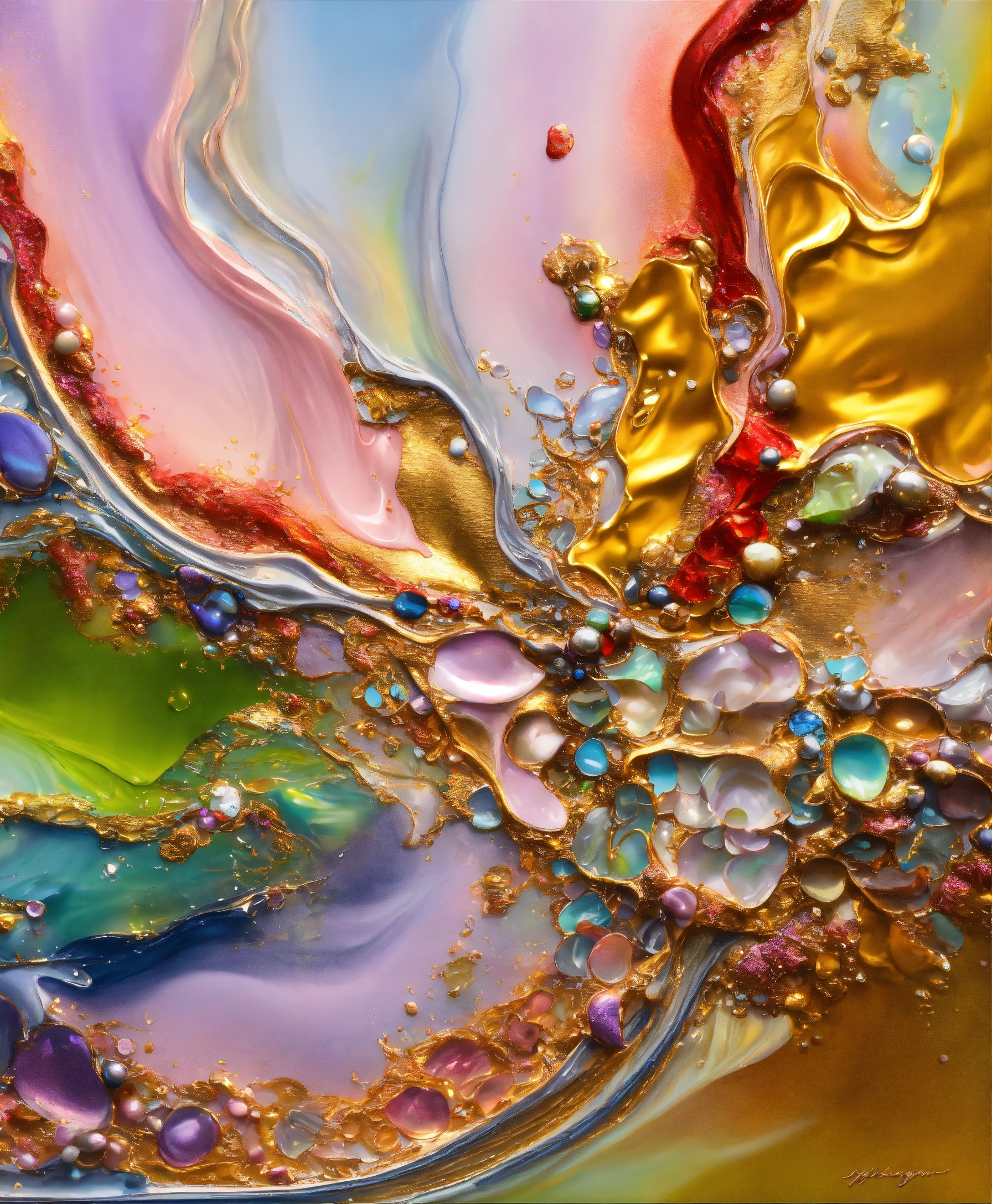 Lexica - Colorful abstract painting oil and water complex complicated ...