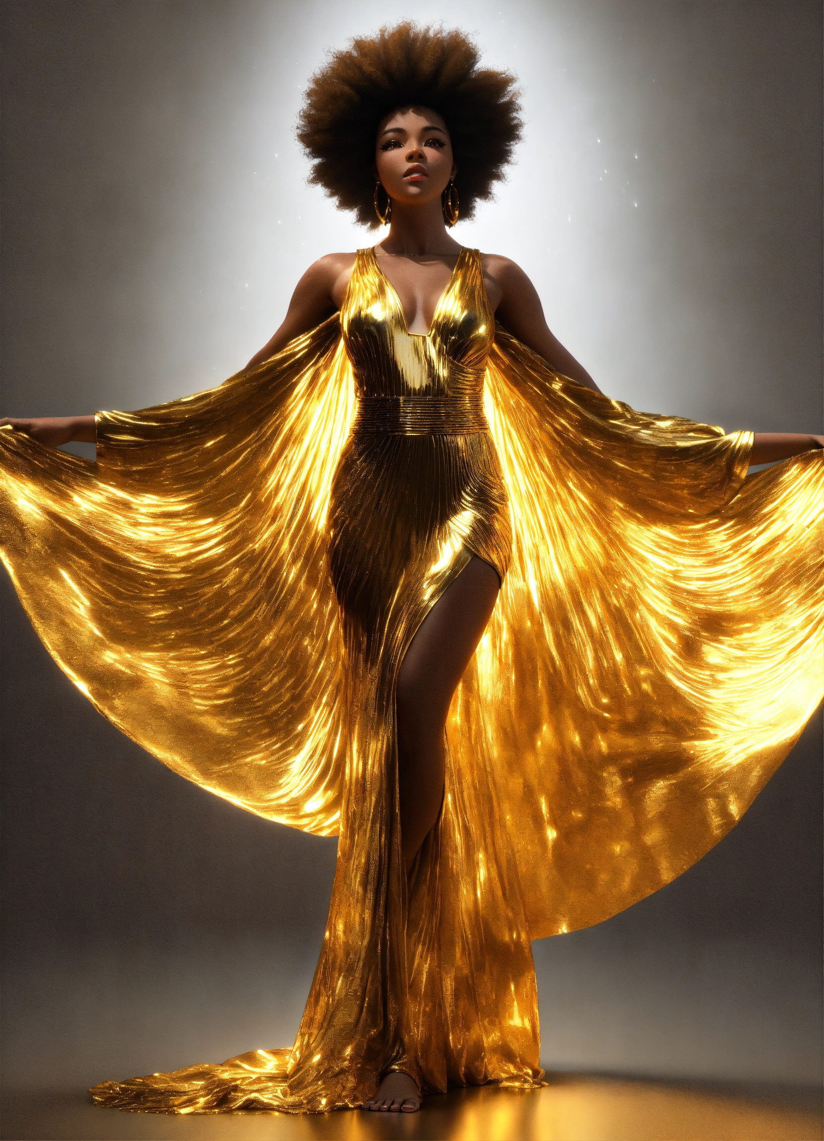 Lexica - 3d render of black woman with afro, full body shot, standing ...