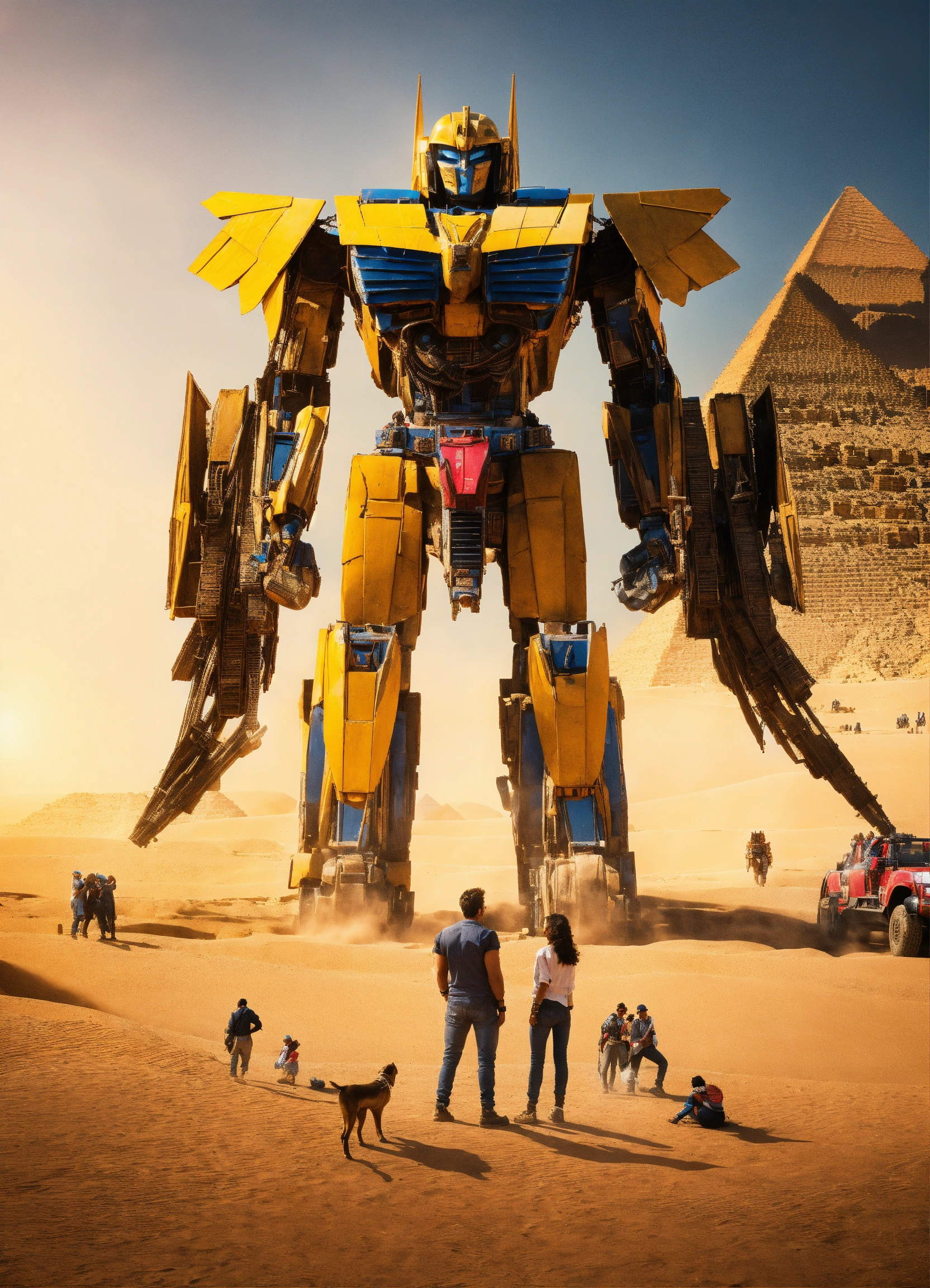 Lexica - Maral's meeting with Transformers in the Egyptian pyramids,8k,