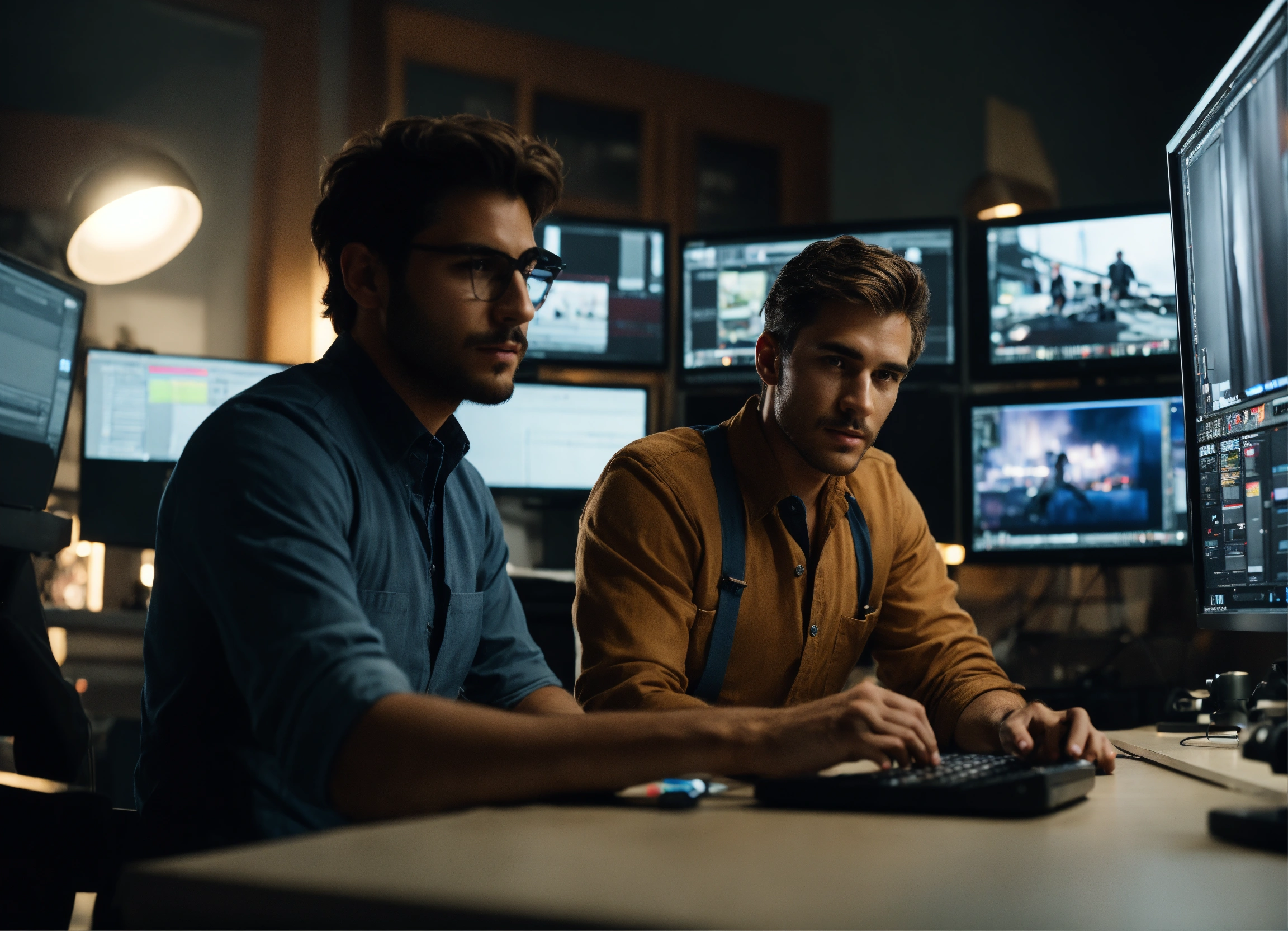 Lexica - Film studio. Two different people an editor and a director are ...