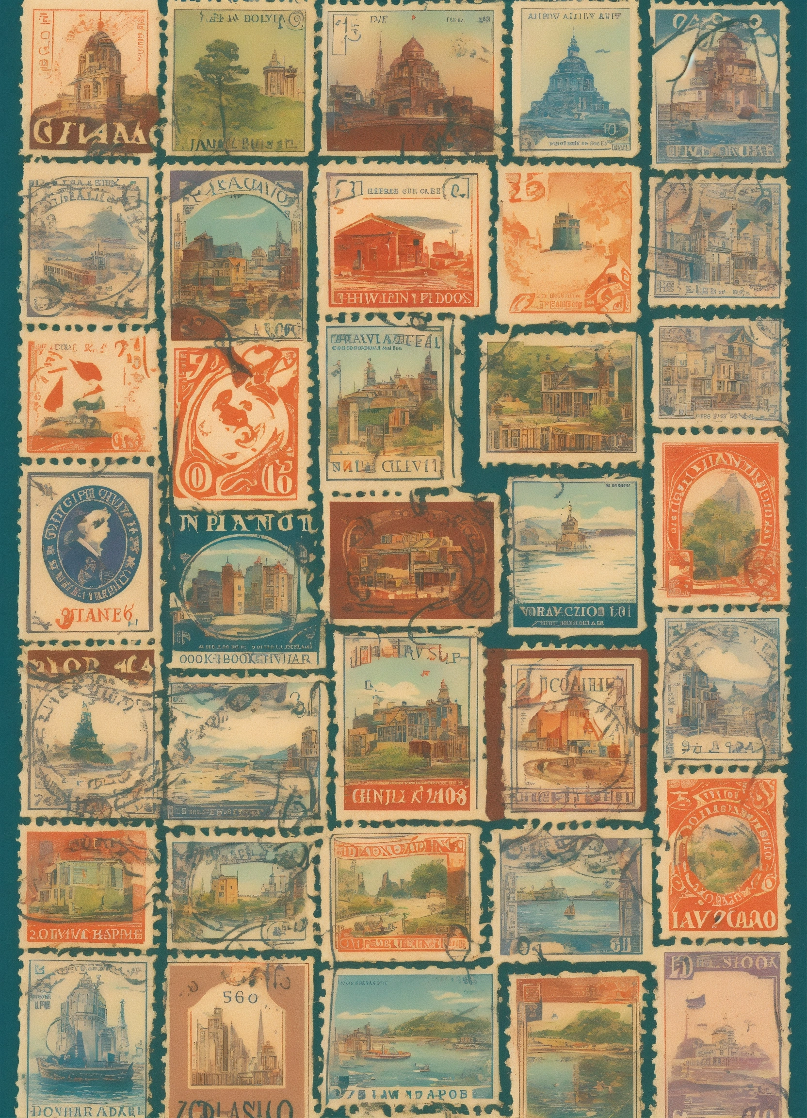 Lexica - A book cover of a book of stamps, cartoon-ish style, very fun ...
