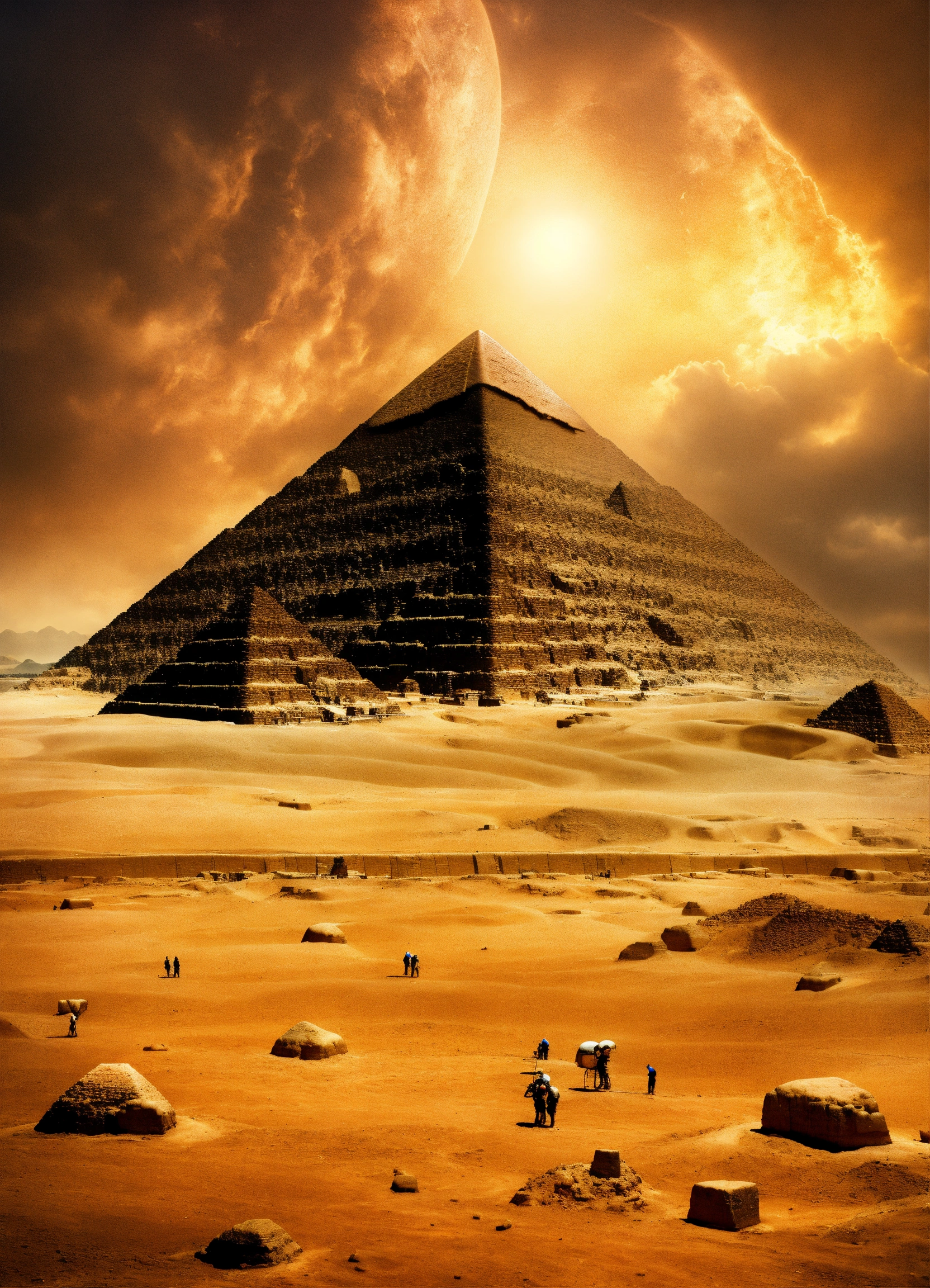 Lexica - A multitude of aliens building the great pyramid , stones ...