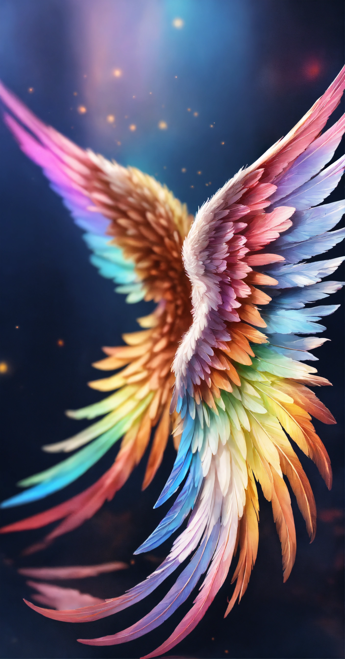 Lexica - Beautiful and perfect small angel wings in soft rainbow colors ...