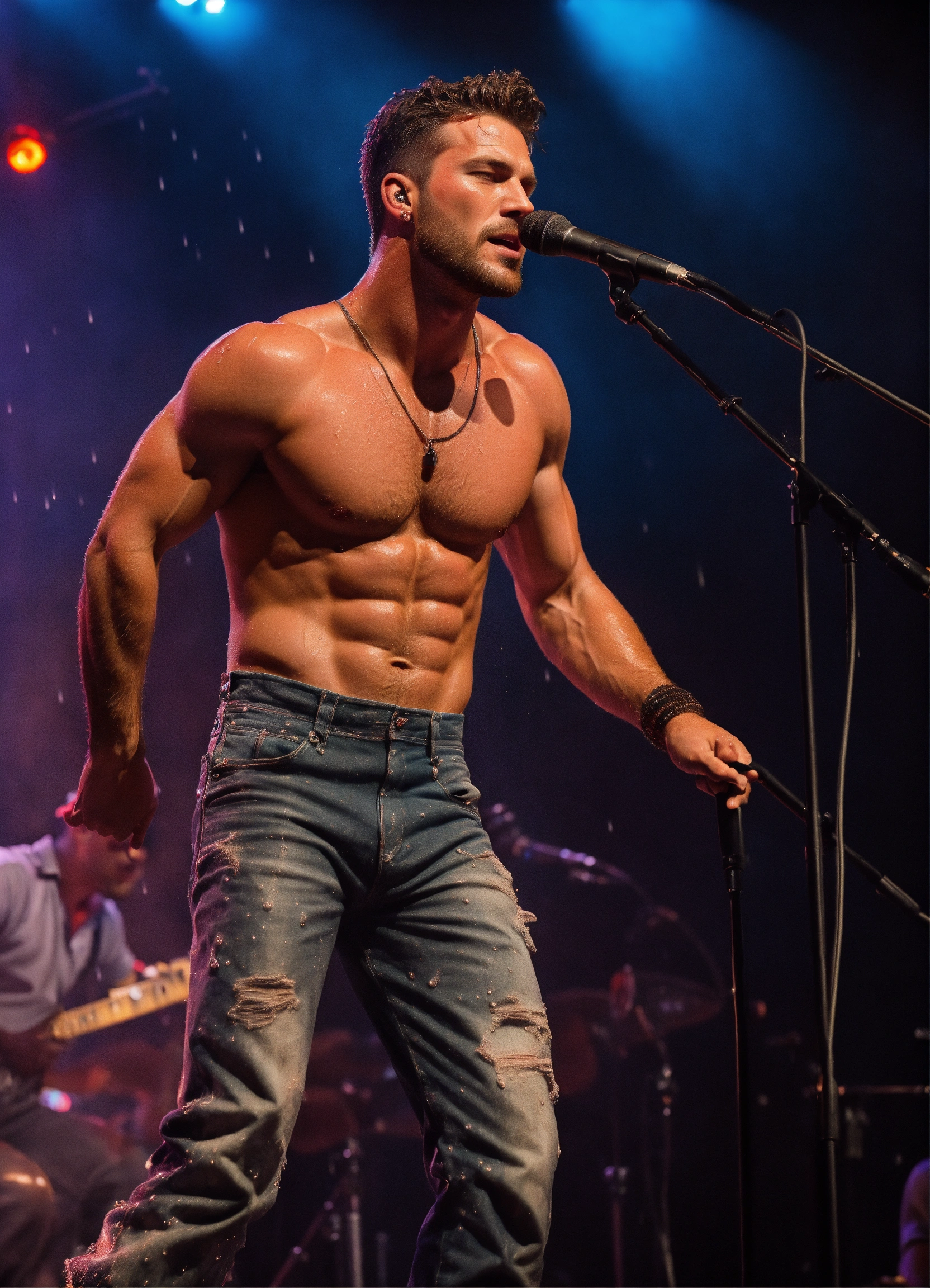 Lexica An impressive realistic photo of hunky male country singer