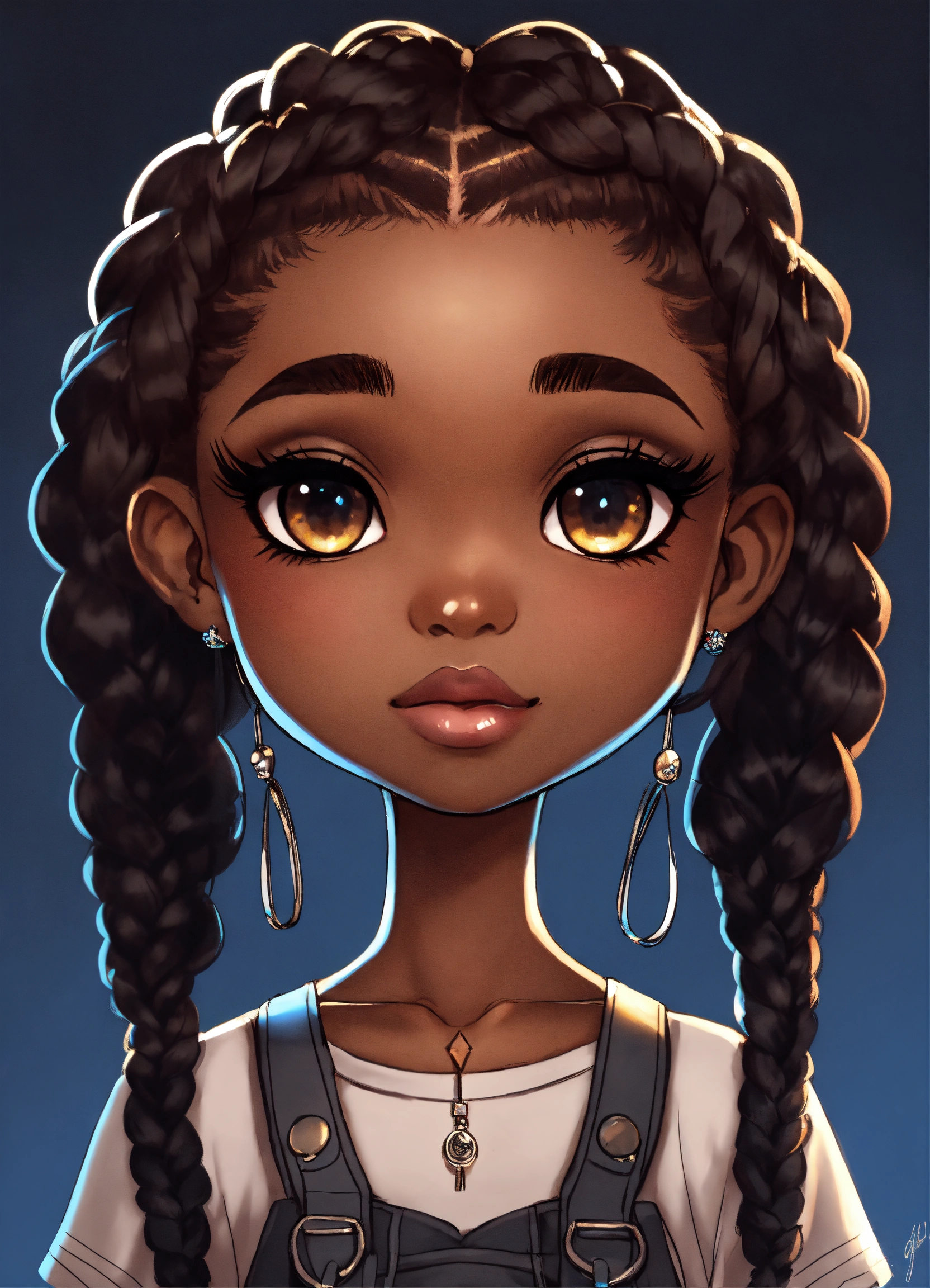 Lexica - Black girl chibi with braids