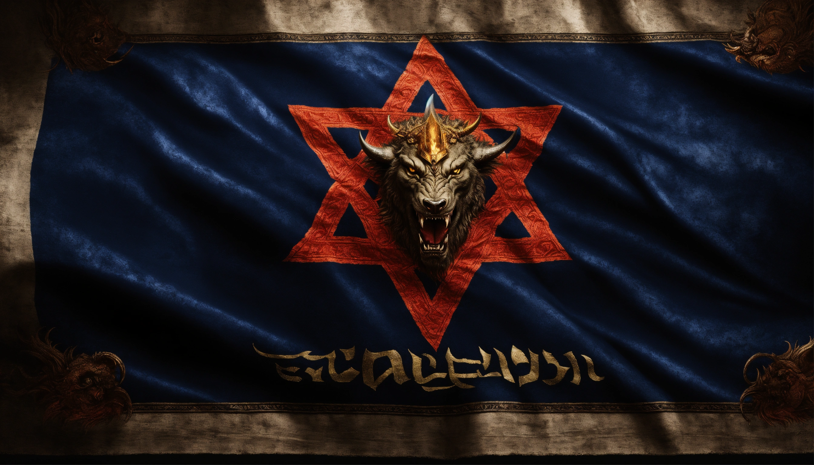 Lexica - Evil demonic Israel flag beast with an armageddon demon ...