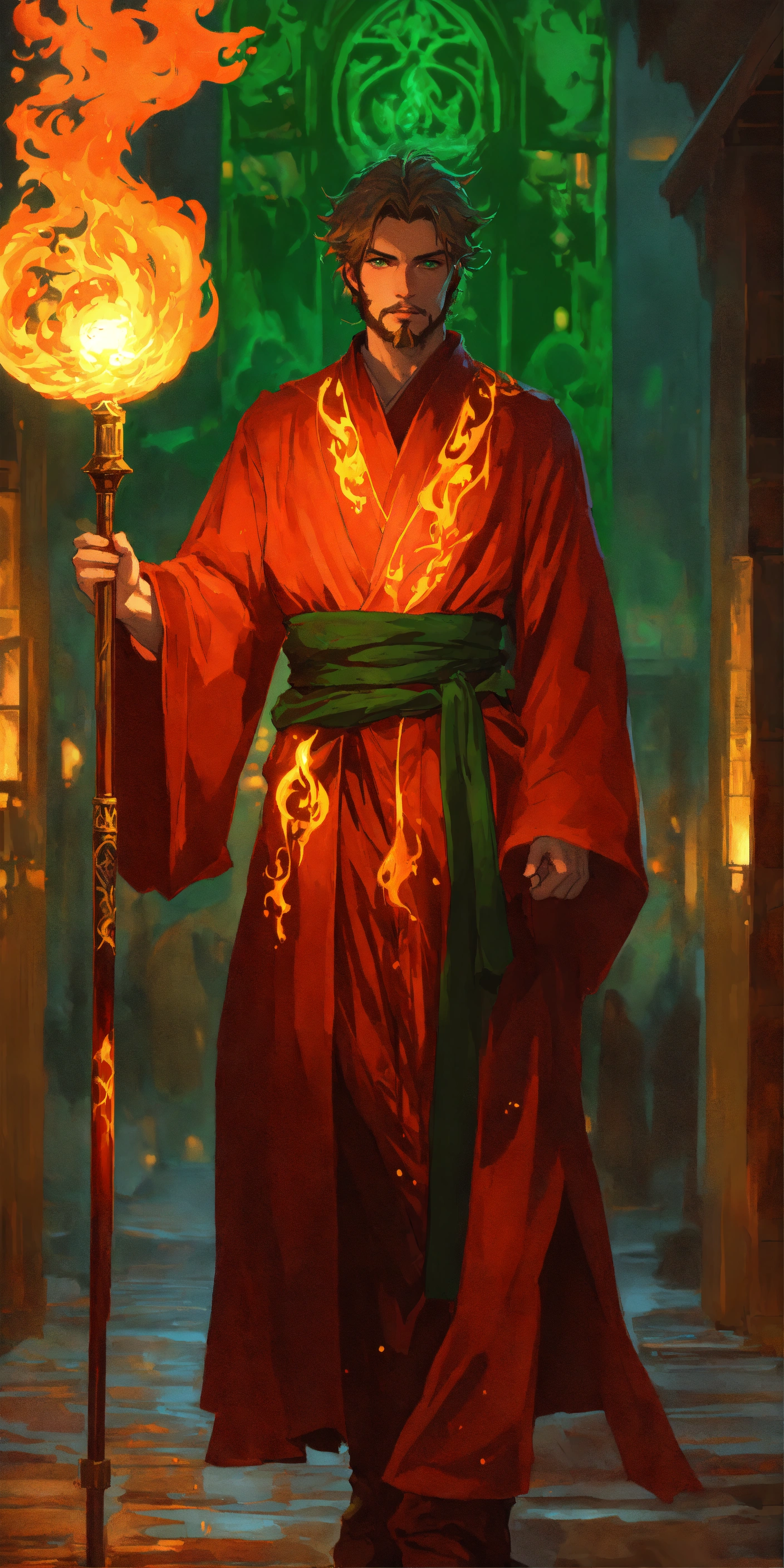 Lexica - Handsome, human, imperial male fire sorcerer with goatee ...