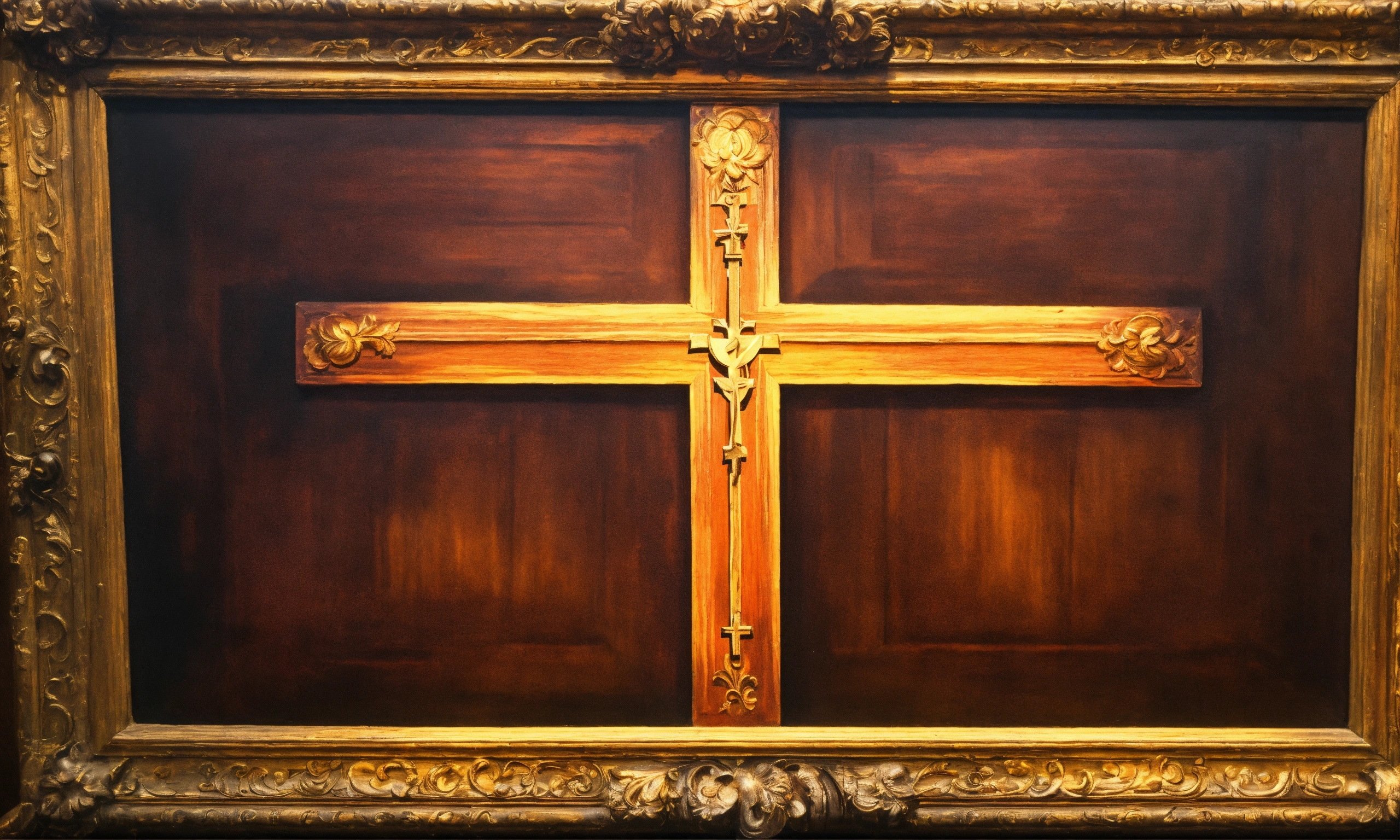 Lexica - Renaissance oil painting of a wooden cross