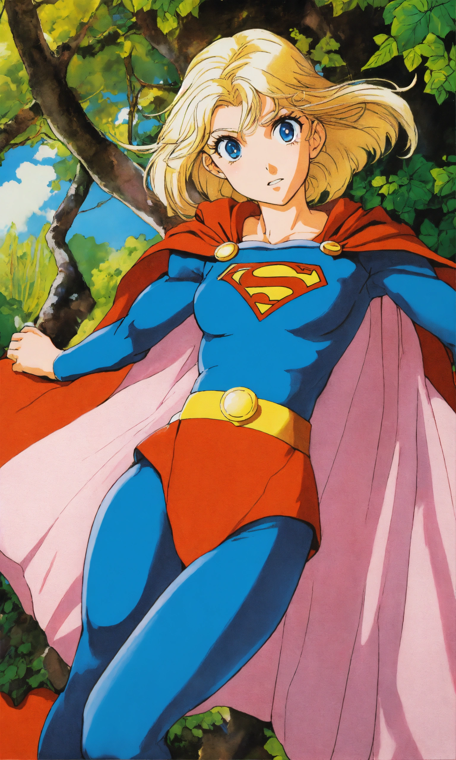 Lexica - 1990s anime Supergirl, full detailed eyes, Toriyama, Miyazaki