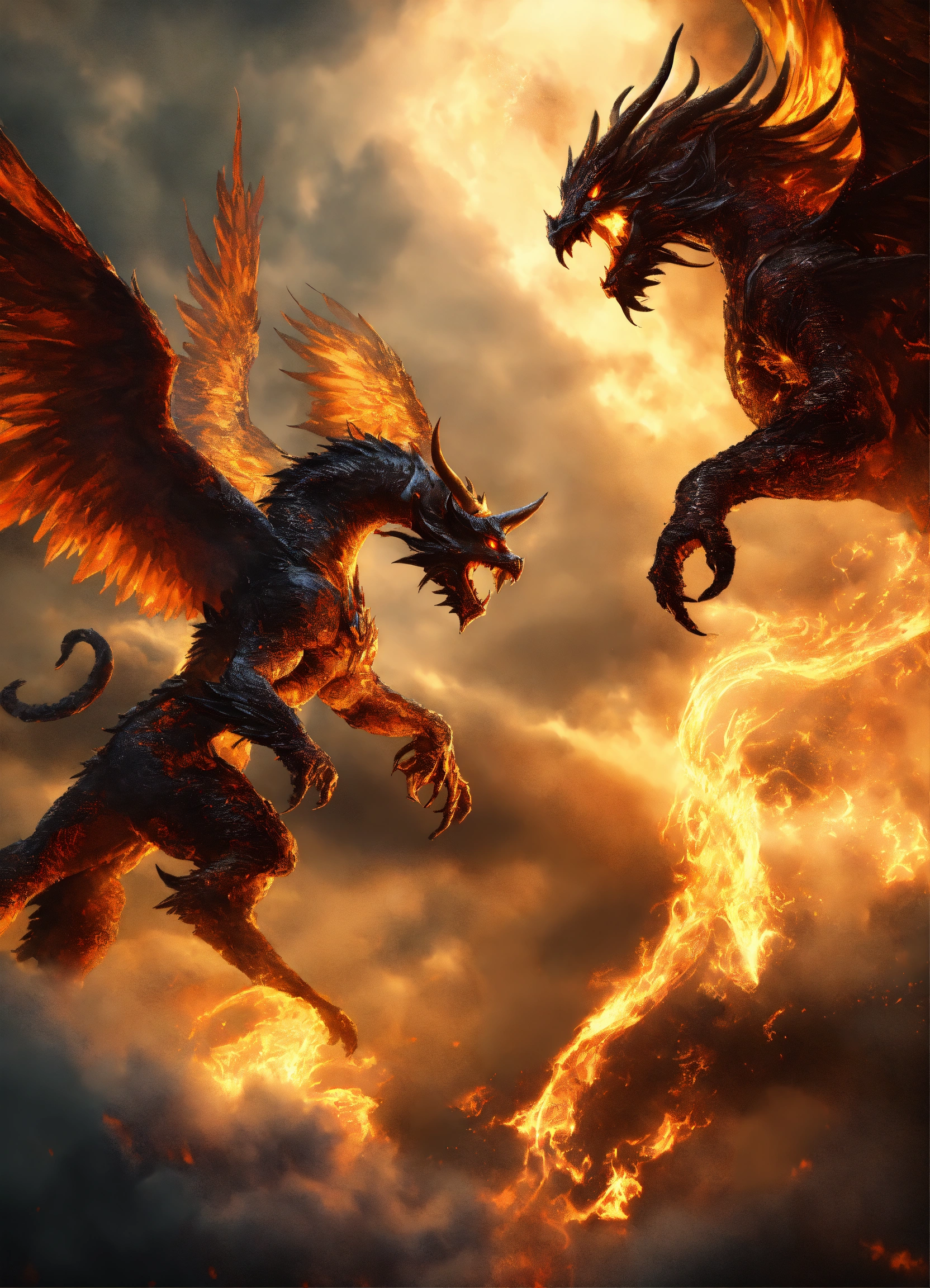 Lexica - Armies of angels and demons fighting in the skytwo smoke ...