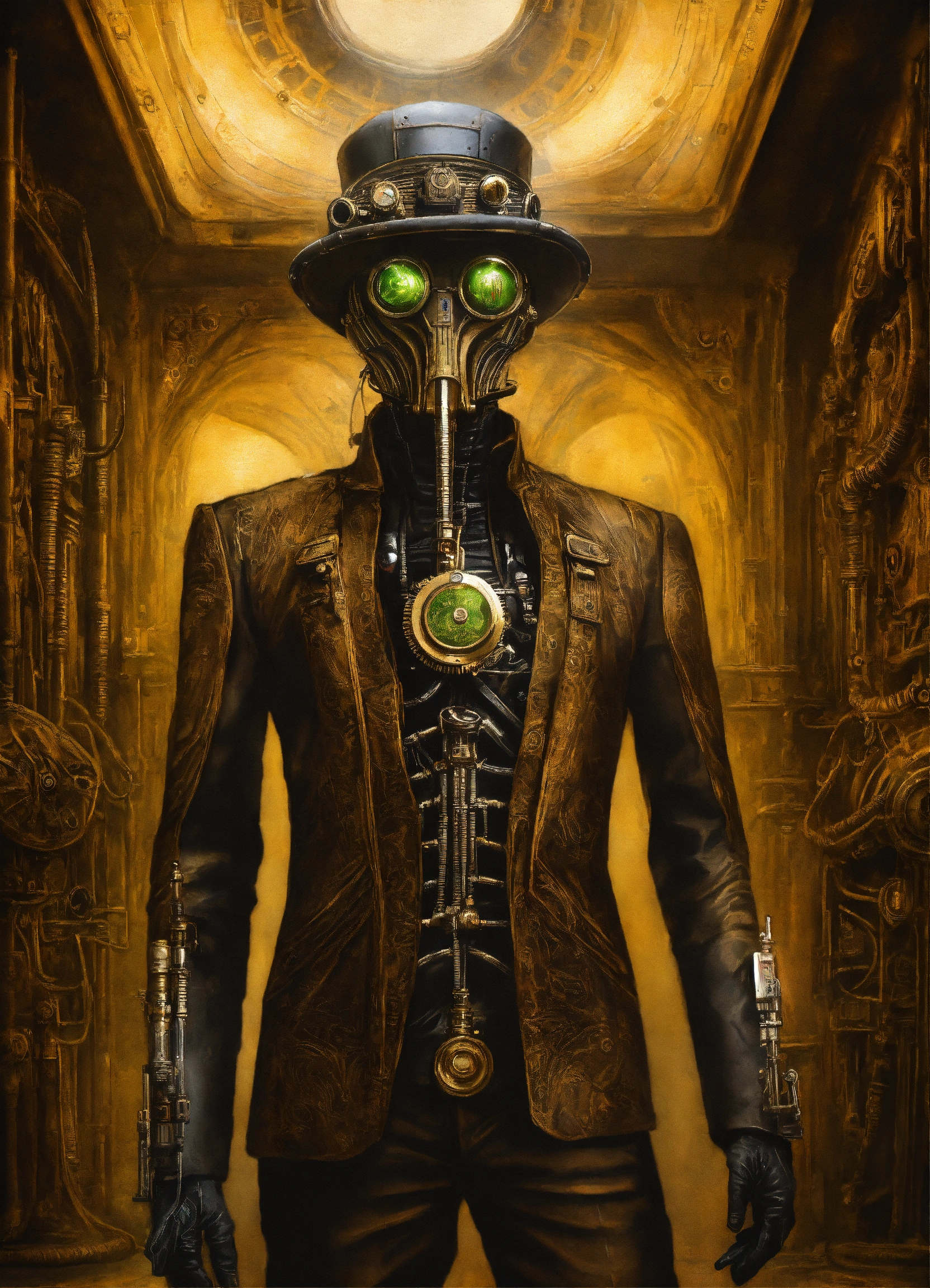 Lexica - Invisible Man in Steampunk suit Ancient Alien by HR Giger