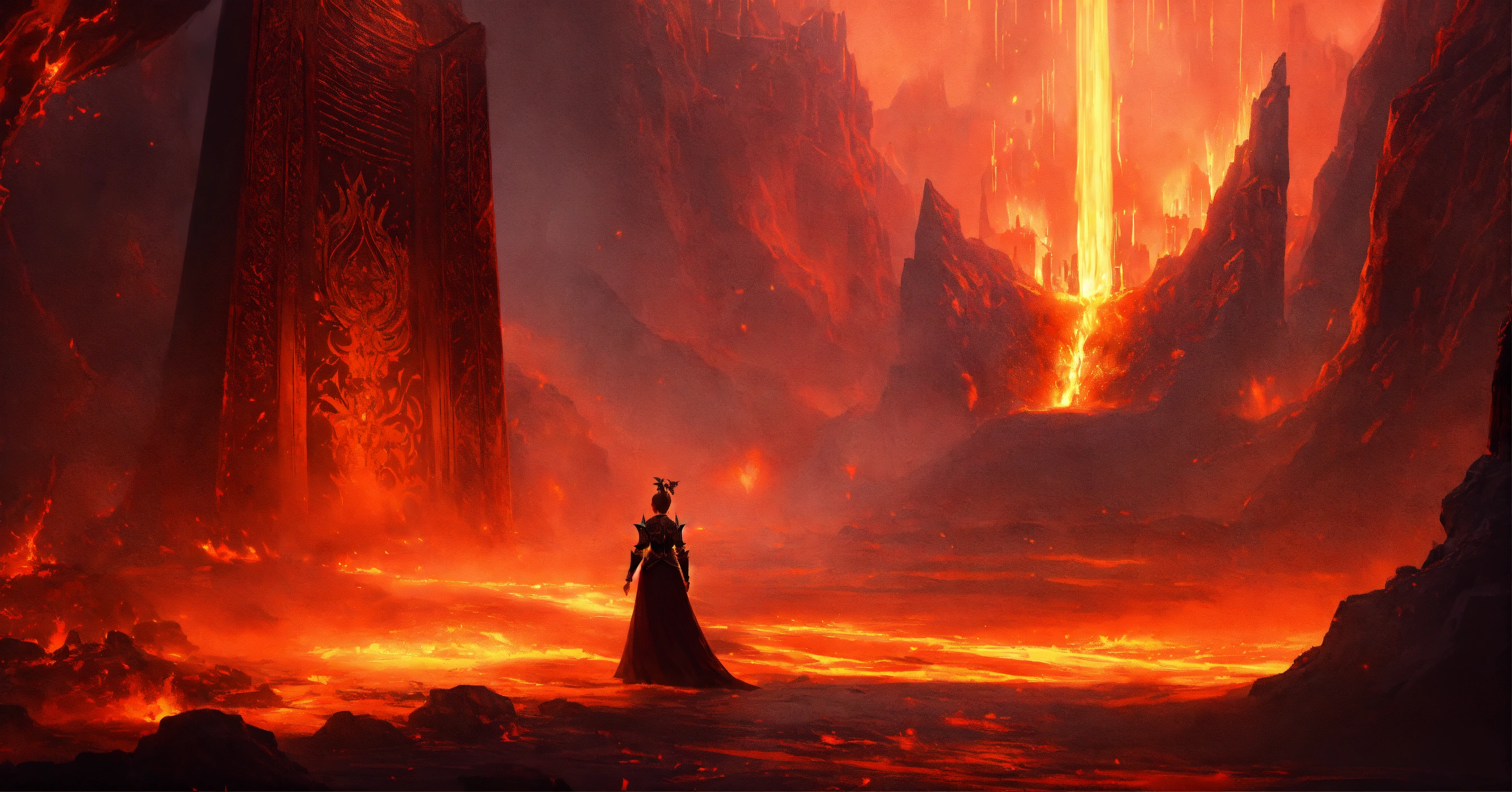 Lexica - Illustration of a volcanic throne room where majesty meets ...