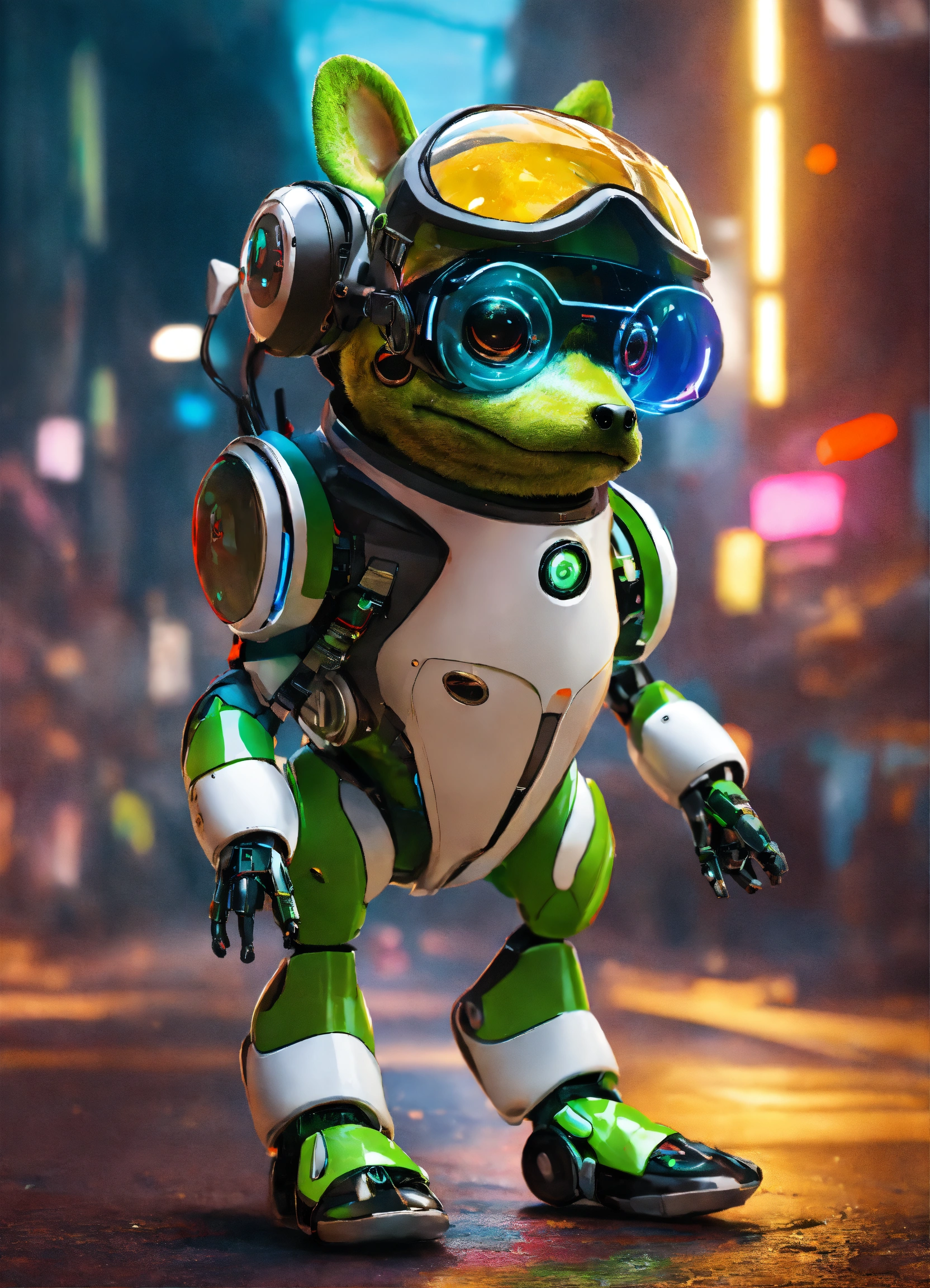 Lexica - Frog dog inu immaculate full body cyberpunk style robot with ...