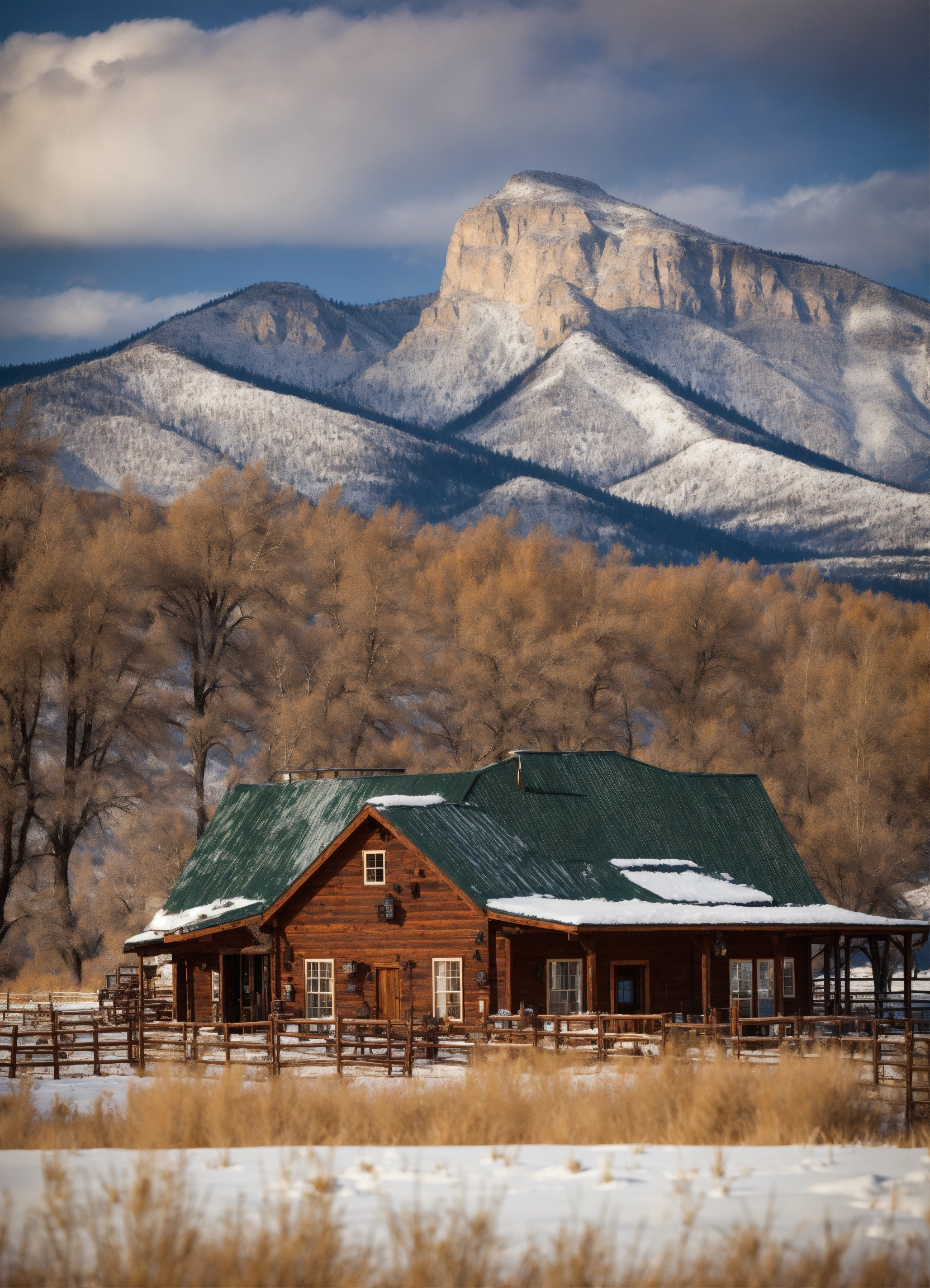 Lexica - Cowboy ranch, winter time
