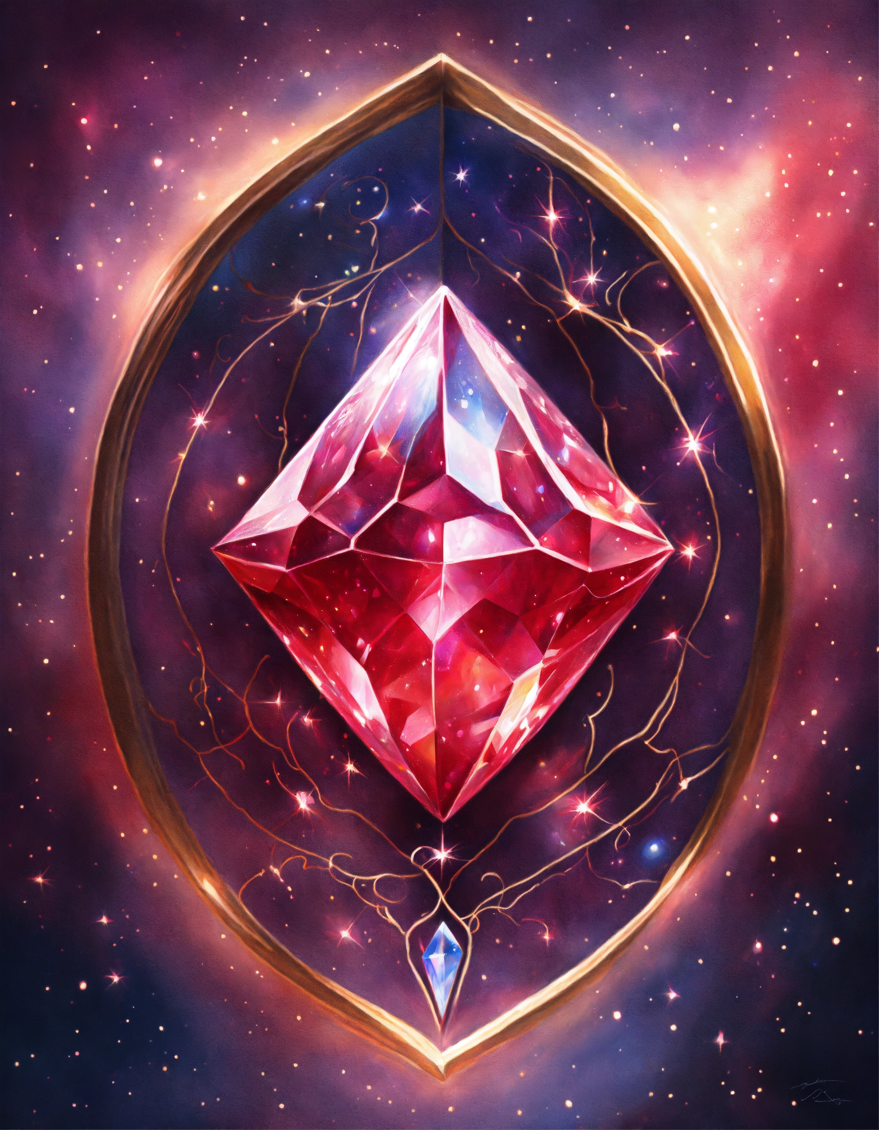 Lexica - Realistic beautifull colored pencil drawing of a magical ruby ...