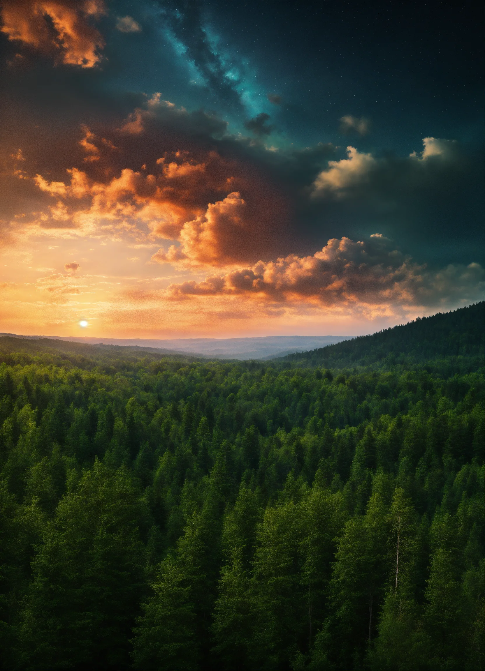 Lexica - Cinema, 4k, forest, wolf eyes in sky