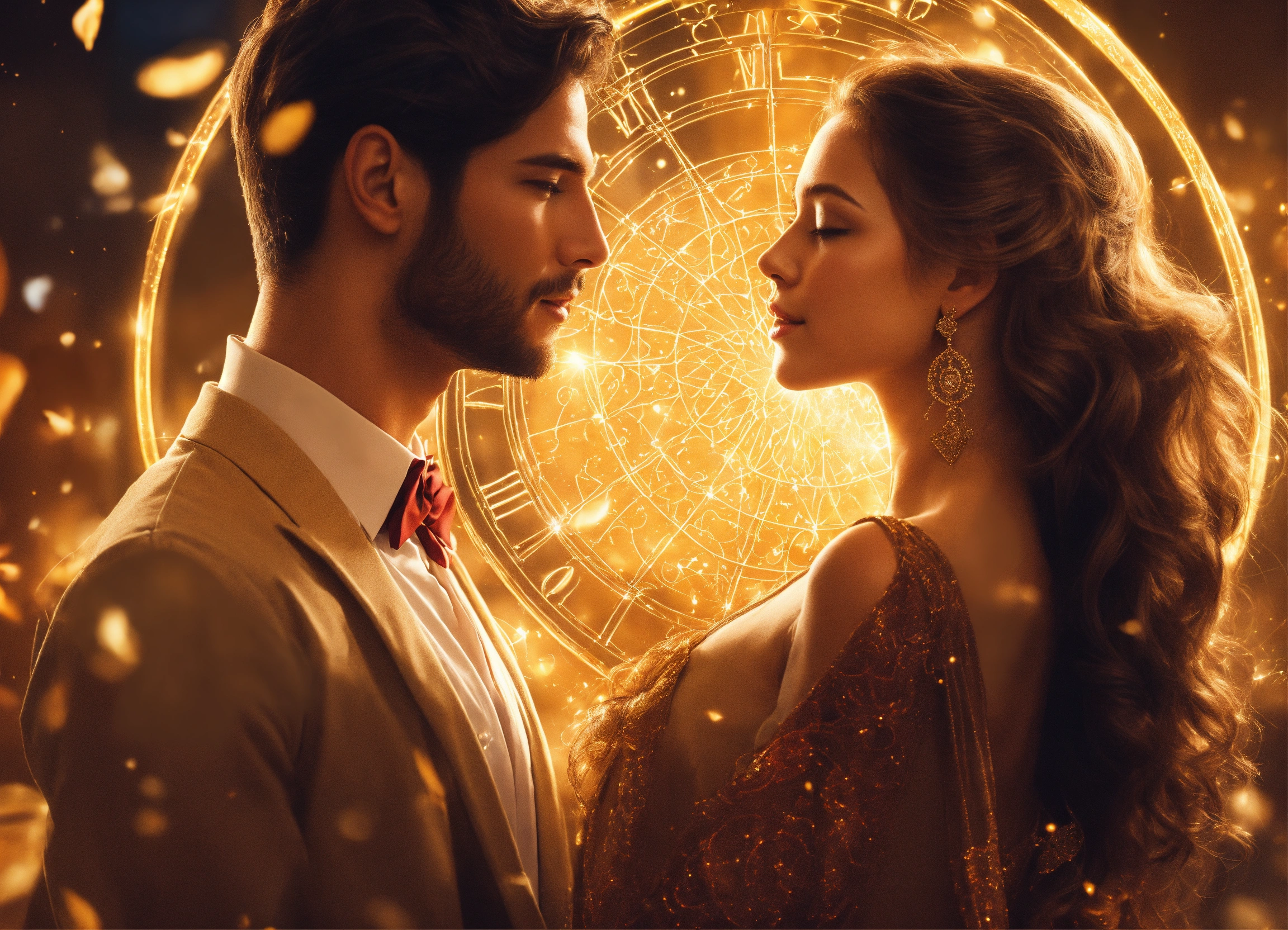 Lexica - Create an image of a beautiful man and woman visualizing the ...