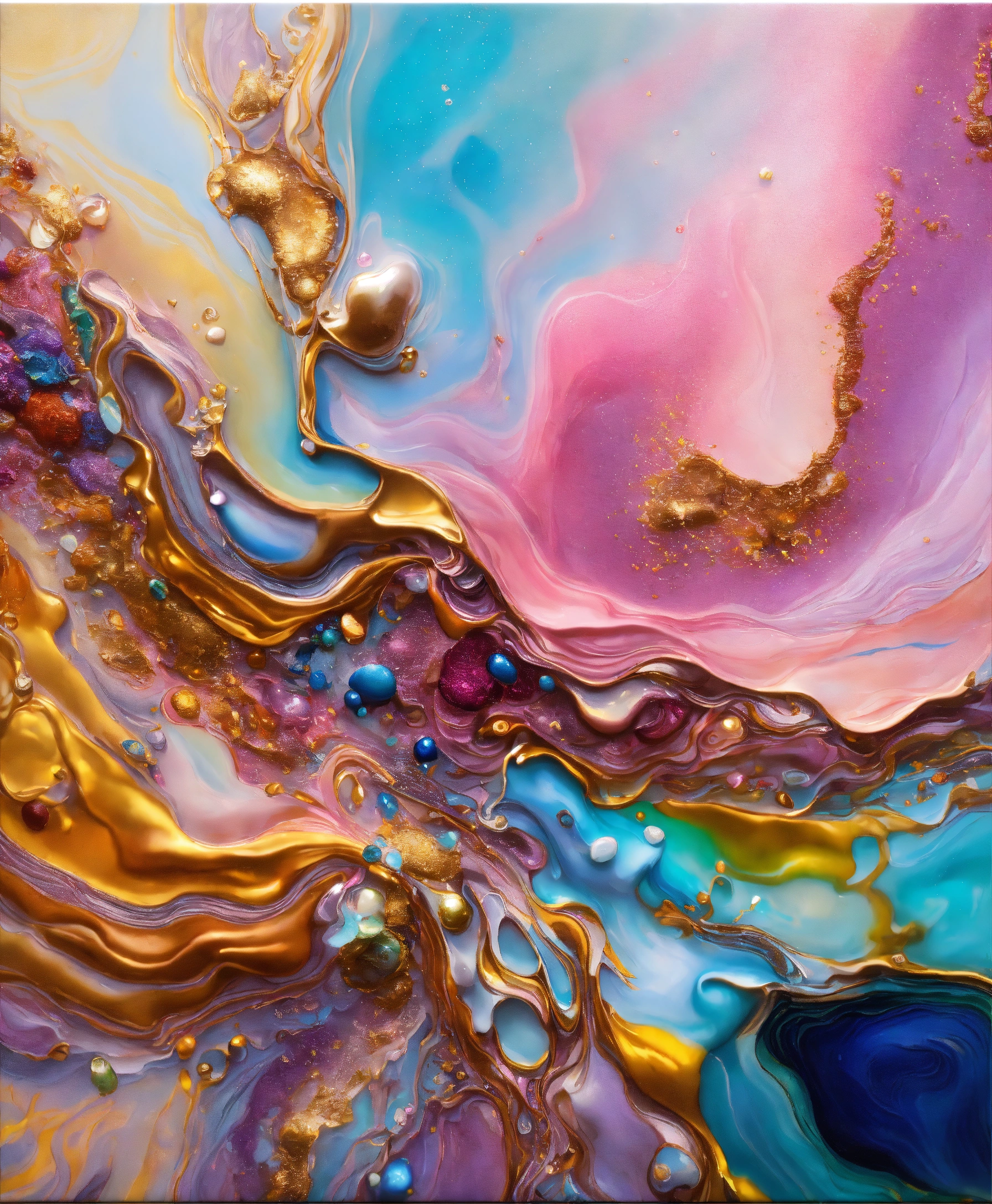 Lexica - Colorful abstract painting oil and water complex complicated ...