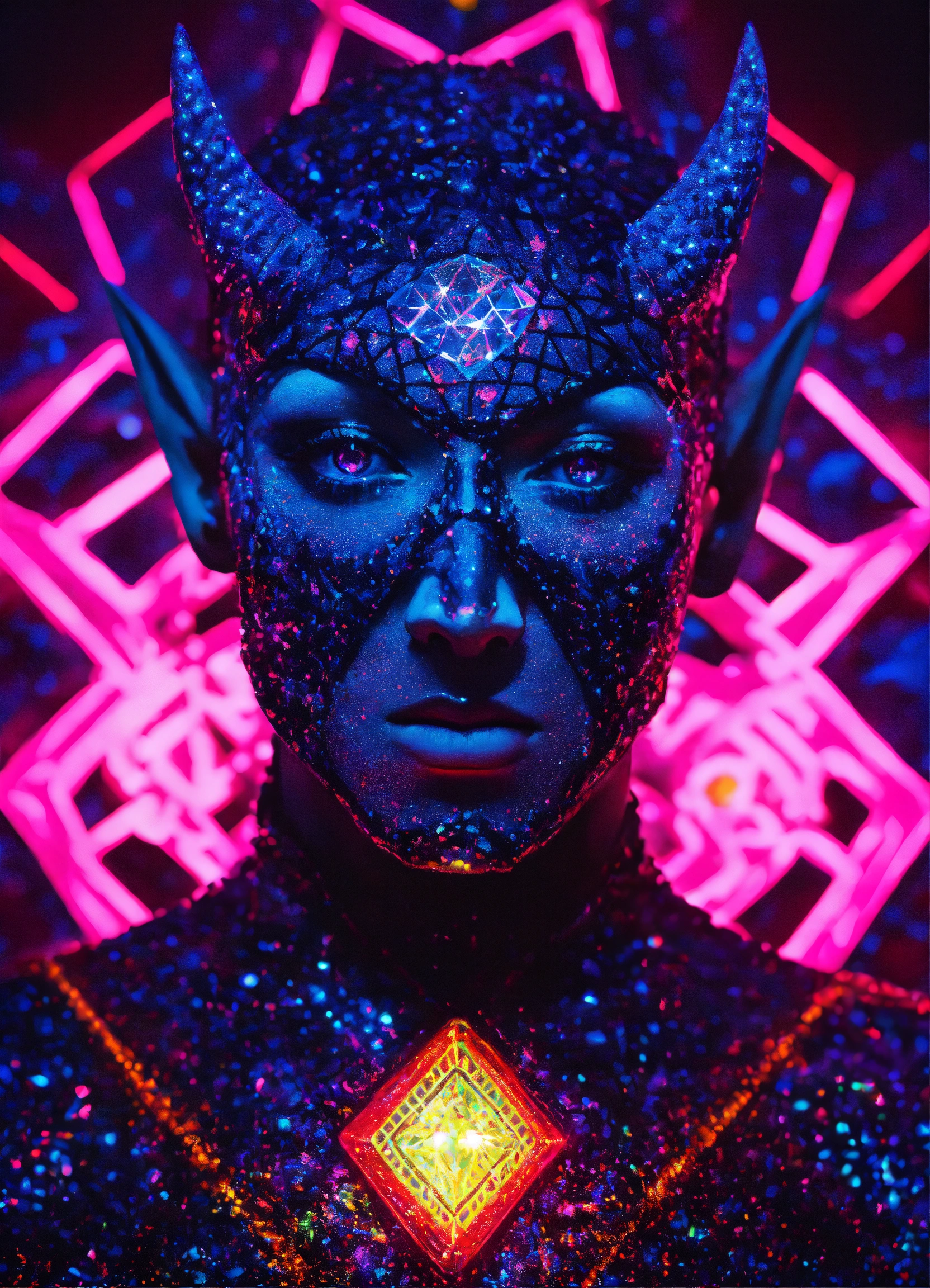Lexica - Ultra realistic Pinhead in a diamond neon black light DMT ...