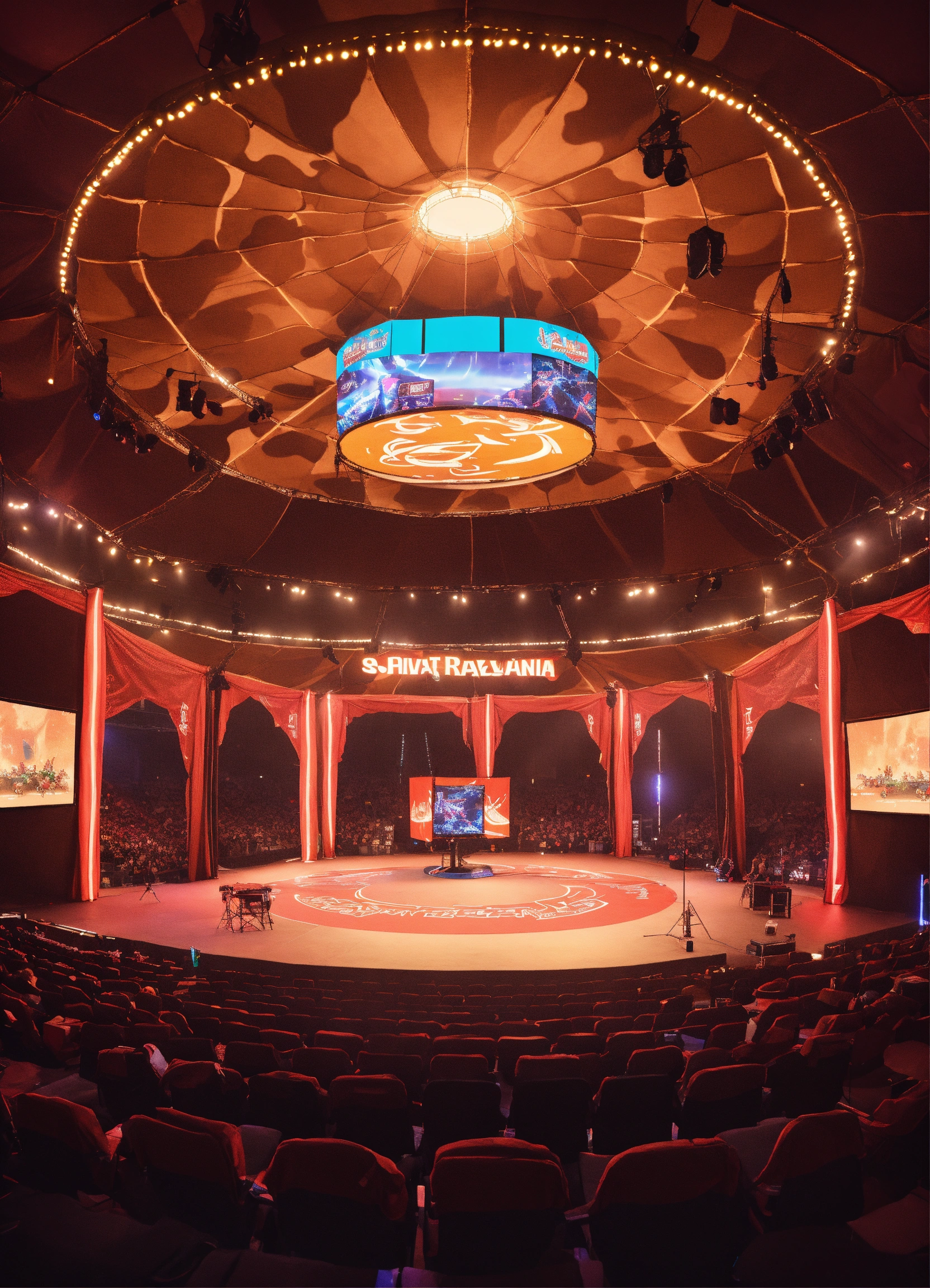 Lexica - Generate an image of a small esports venue's desert tent style ...