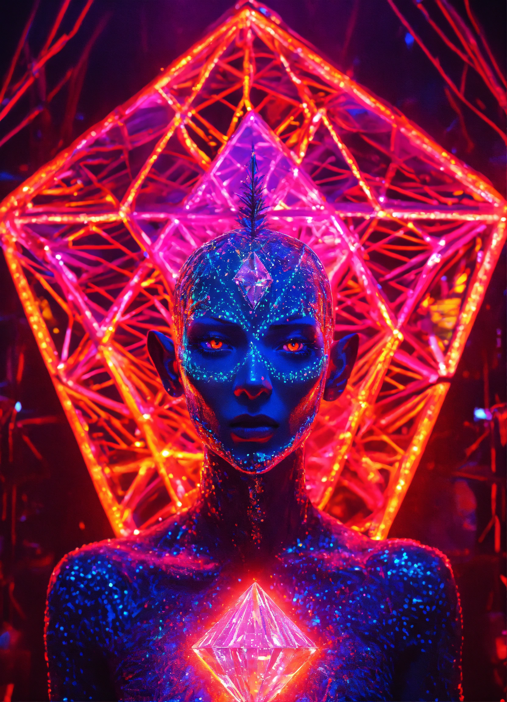 Lexica - Ultra realistic Pinhead in a diamond neon black light DMT ...