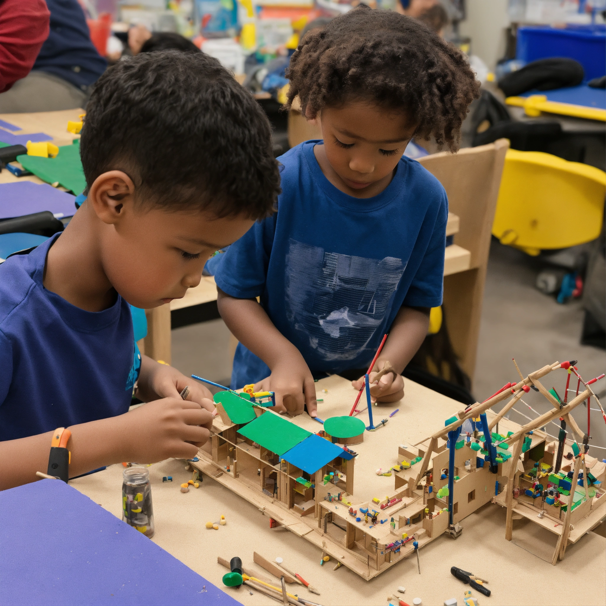 Lexica - A photo of a group of children working on a STEM project. The ...